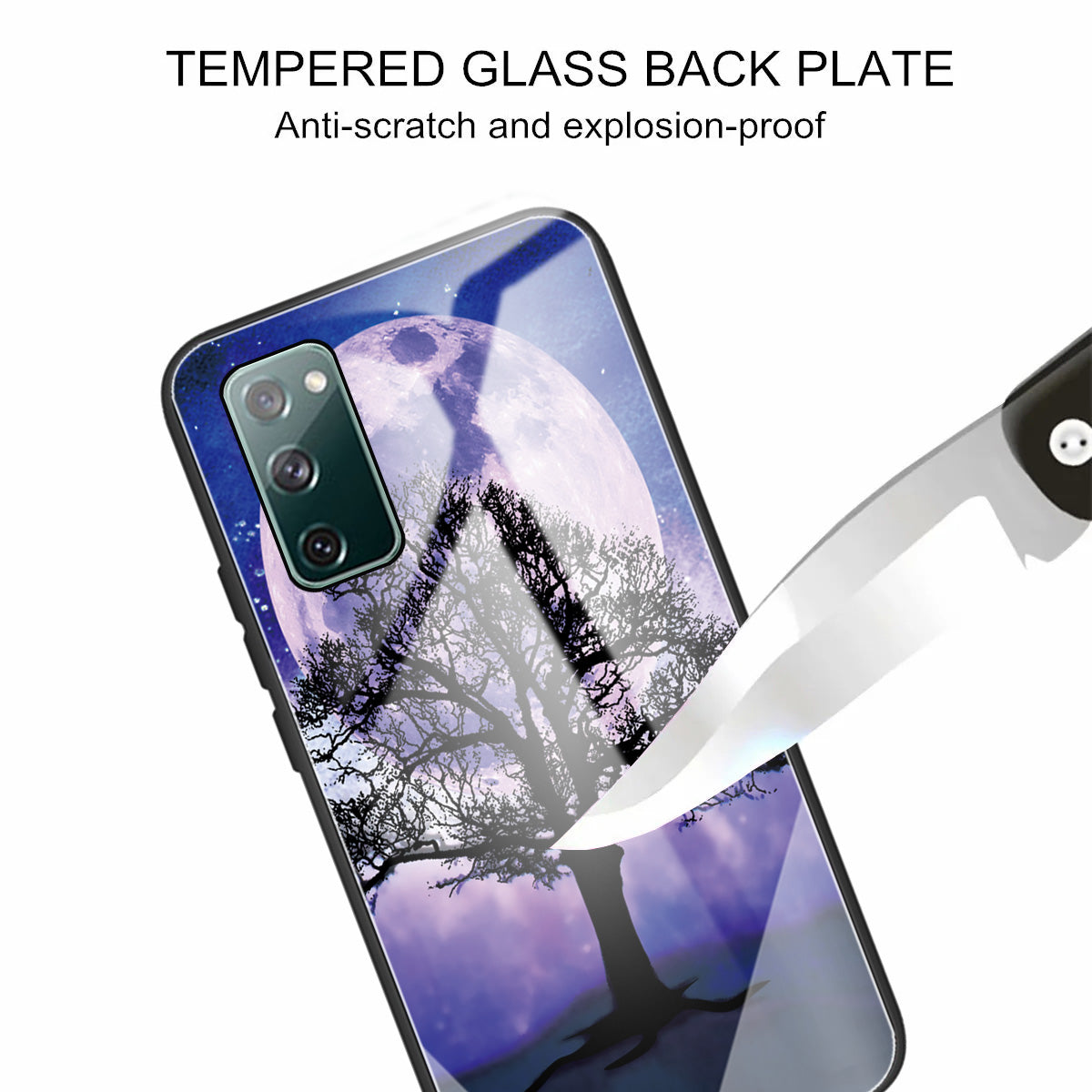 Pattern Printing Tempered Glass + TPU Case Phone Cover for Samsung Galaxy S20 FE/S20 FE 5G/S20 Lite/S20 FE 2022 Phone Shell - Tree