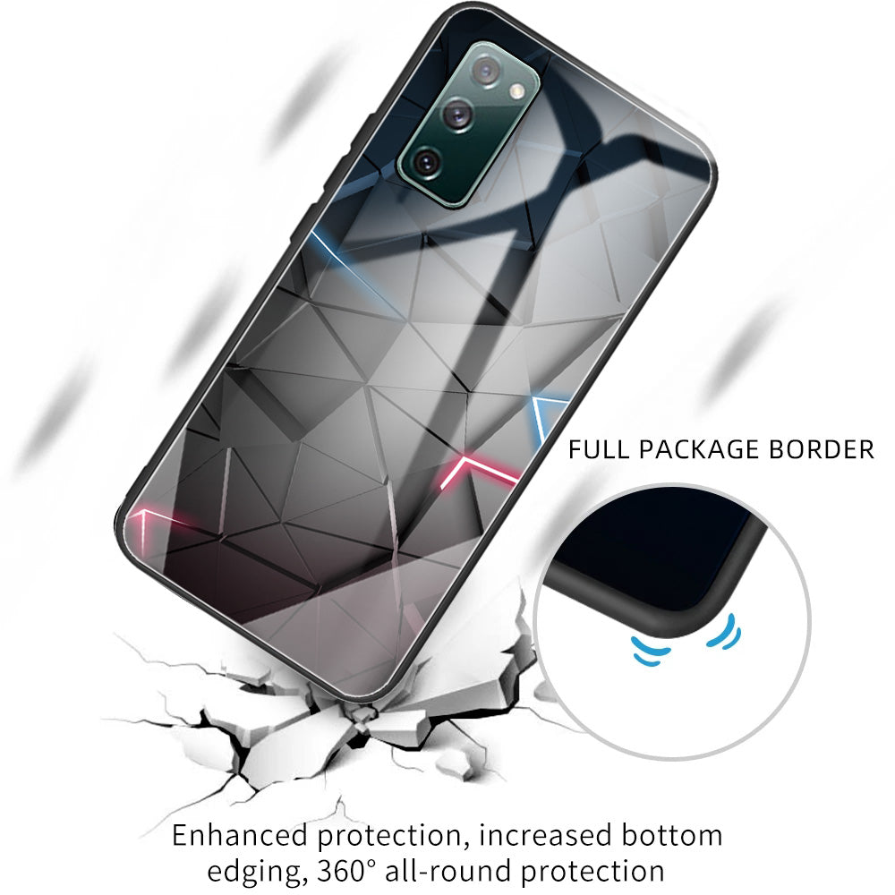 Pattern Printing Tempered Glass + TPU Case Phone Cover for Samsung Galaxy S20 FE/S20 FE 5G/S20 Lite/S20 FE 2022 Phone Shell - Geometry