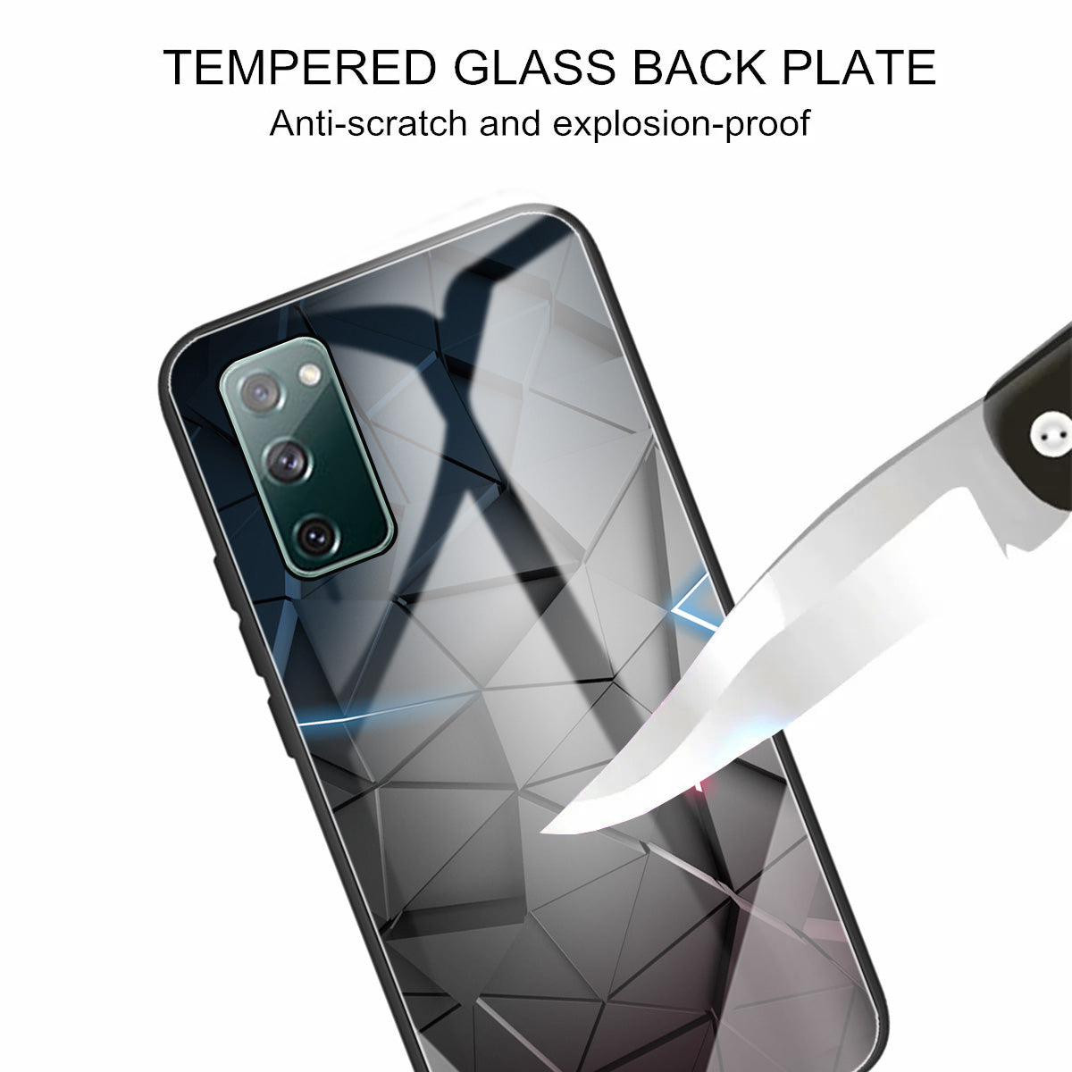 Pattern Printing Tempered Glass + TPU Case Phone Cover for Samsung Galaxy S20 FE/S20 FE 5G/S20 Lite/S20 FE 2022 Phone Shell - Geometry