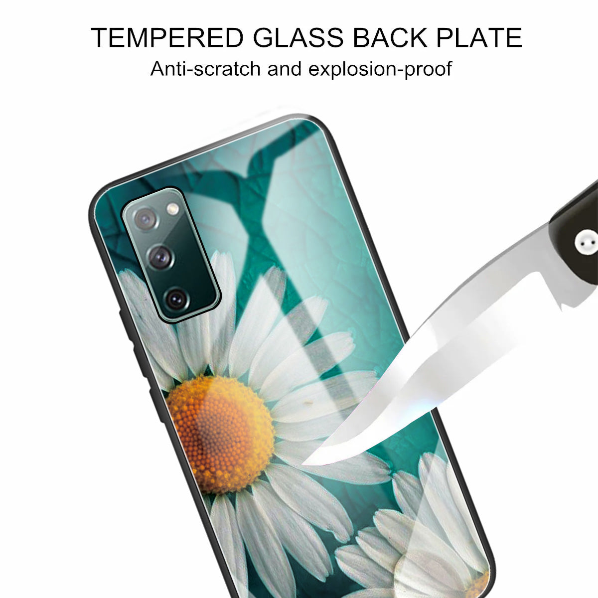 Pattern Printing Tempered Glass + TPU Case Phone Cover for Samsung Galaxy S20 FE/S20 FE 5G/S20 Lite/S20 FE 2022 Phone Shell - Sunflower