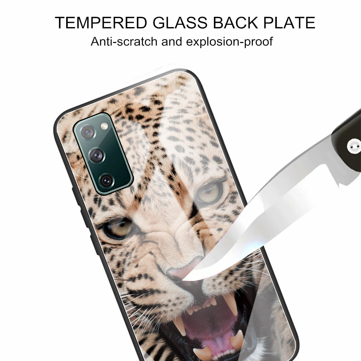 Pattern Printing Tempered Glass + TPU Case Phone Cover for Samsung Galaxy S20 FE/S20 FE 5G/S20 Lite/S20 FE 2022 Phone Shell - Tiger