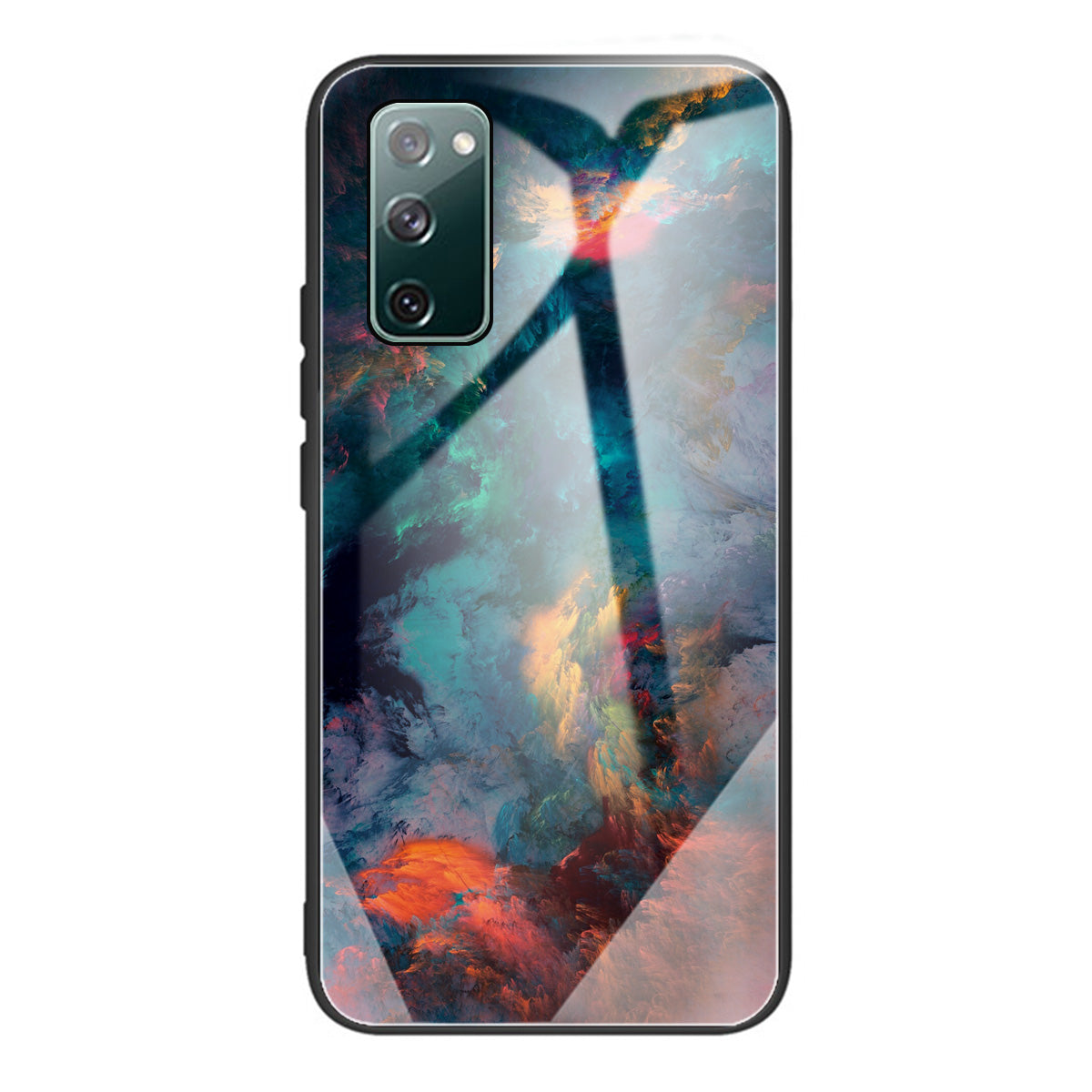 Pattern Printing Tempered Glass + TPU Case Phone Cover for Samsung Galaxy S20 FE/S20 FE 5G/S20 Lite/S20 FE 2022 Phone Shell - Sunset Cloud