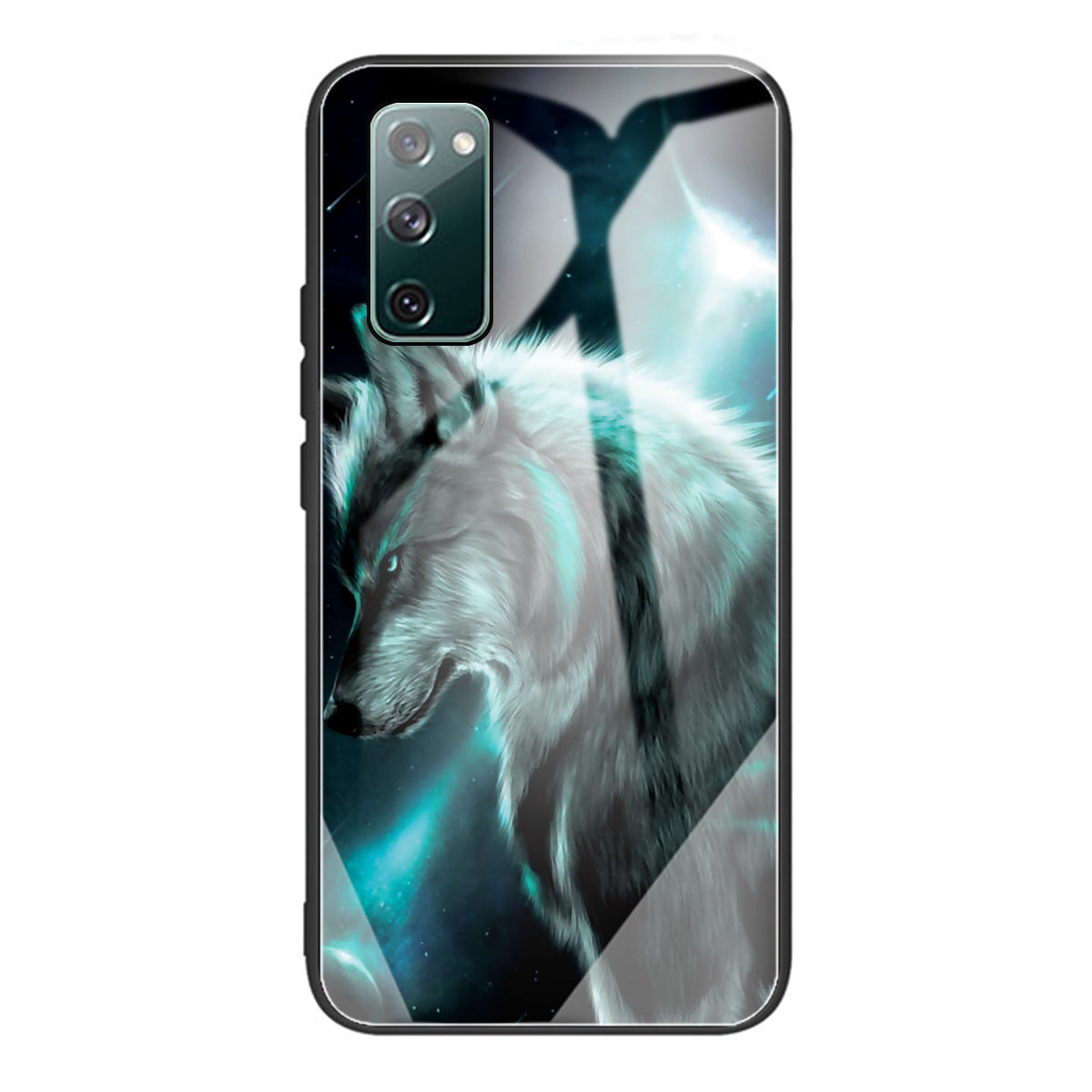 Pattern Printing Tempered Glass + TPU Case Phone Cover for Samsung Galaxy S20 FE/S20 FE 5G/S20 Lite/S20 FE 2022 Phone Shell - Wolf