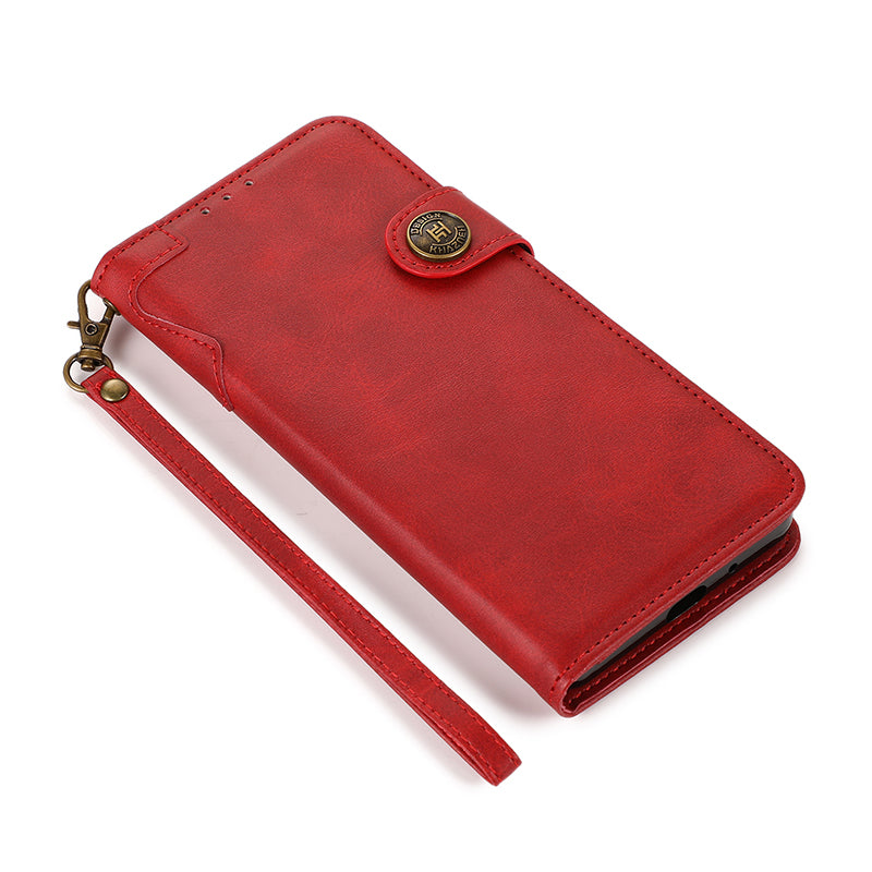 KHAZNEH Shockproof PU Leather Stand Wallet Mobile Phone Cover for Samsung Galaxy S20 FE/S20 Fan Edition/S20 FE 5G/S20 Fan Edition 5G/S20 Lite/S20 FE 2022 - Red