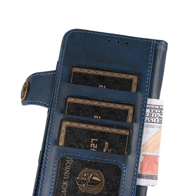 KHAZNEH Shockproof PU Leather Stand Wallet Mobile Phone Cover for Samsung Galaxy S20 FE/S20 Fan Edition/S20 FE 5G/S20 Fan Edition 5G/S20 Lite/S20 FE 2022 - Blue