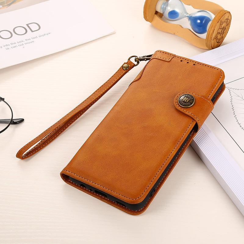 KHAZNEH Shockproof PU Leather Stand Wallet Mobile Phone Cover for Samsung Galaxy S20 FE/S20 Fan Edition/S20 FE 5G/S20 Fan Edition 5G/S20 Lite/S20 FE 2022 - Brown