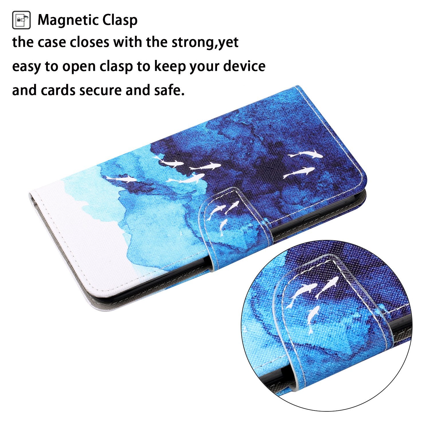 Pattern Printing Wallet Design Phone Cover PU Leather Stand Case with Strap for Samsung Galaxy S20 FE/S20 Fan Edition/S20 FE 5G/S20 Fan Edition 5G/S20 Lite/S20 FE 2022 - Ocean