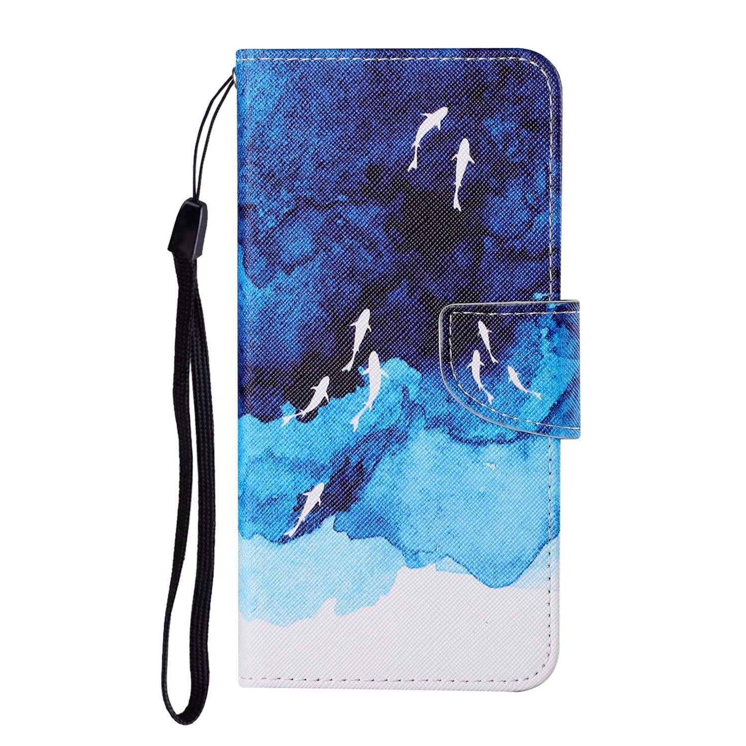 Pattern Printing Wallet Design Phone Cover PU Leather Stand Case with Strap for Samsung Galaxy S20 FE/S20 Fan Edition/S20 FE 5G/S20 Fan Edition 5G/S20 Lite/S20 FE 2022 - Ocean