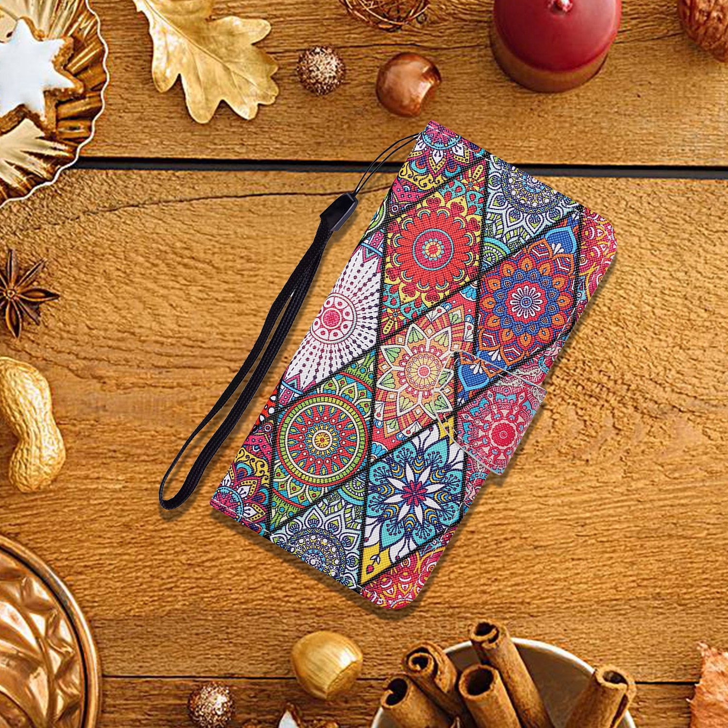 Pattern Printing Wallet Design Phone Cover PU Leather Stand Case with Strap for Samsung Galaxy S20 FE/S20 Fan Edition/S20 FE 5G/S20 Fan Edition 5G/S20 Lite/S20 FE 2022 - Mandala Pattern