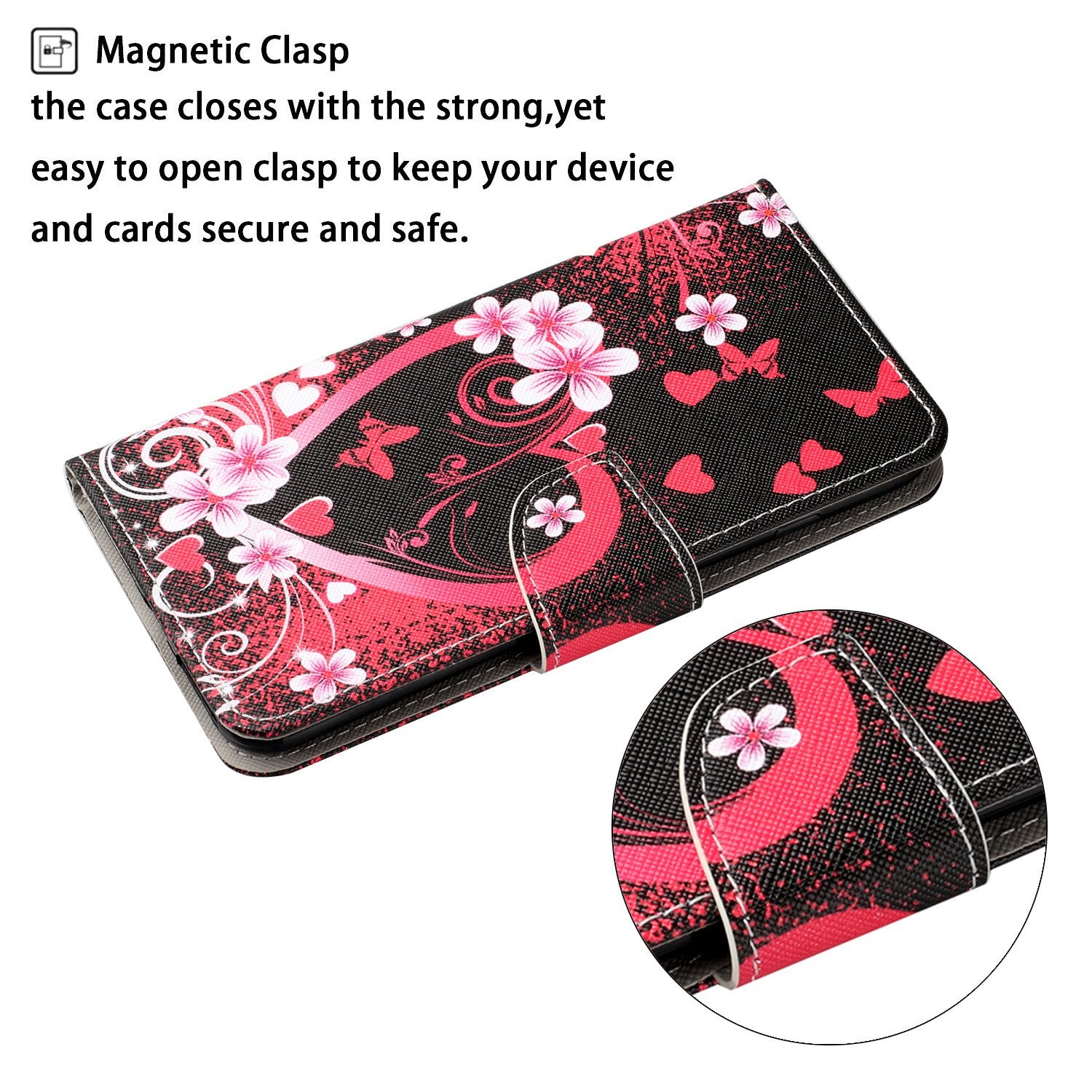 Pattern Printing Wallet Design Phone Cover PU Leather Stand Case with Strap for Samsung Galaxy S20 FE/S20 Fan Edition/S20 FE 5G/S20 Fan Edition 5G/S20 Lite/S20 FE 2022 - Heart