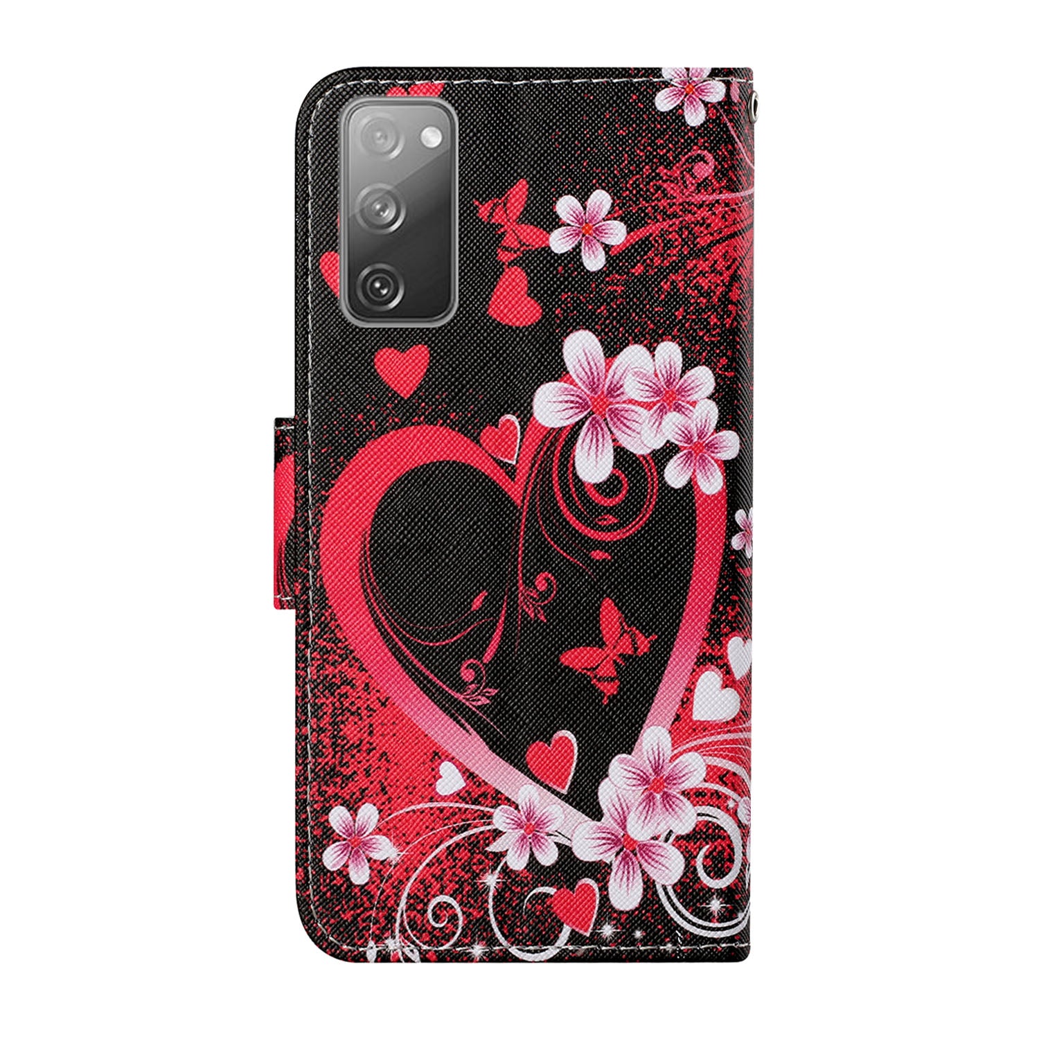 Pattern Printing Wallet Design Phone Cover PU Leather Stand Case with Strap for Samsung Galaxy S20 FE/S20 Fan Edition/S20 FE 5G/S20 Fan Edition 5G/S20 Lite/S20 FE 2022 - Heart