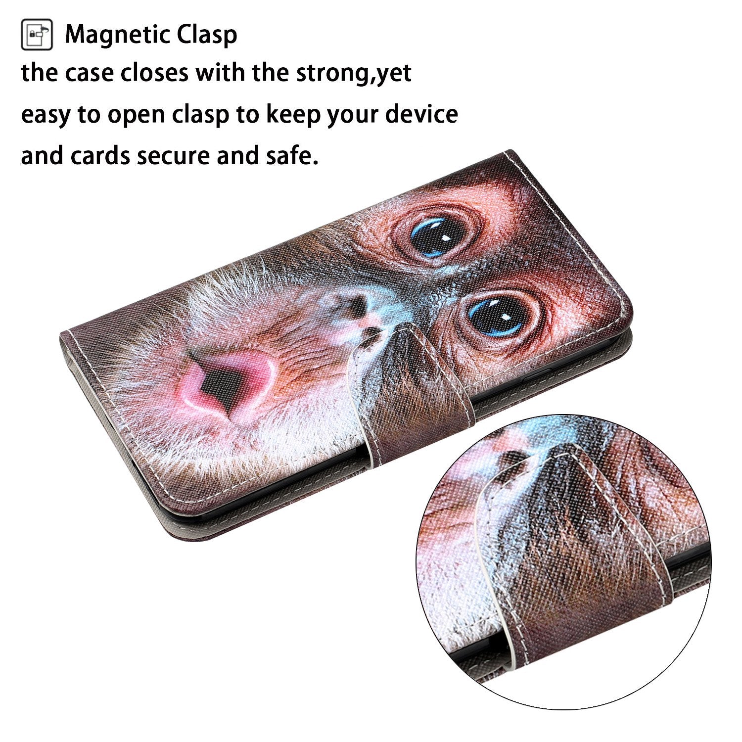 Pattern Printing Wallet Design Phone Cover PU Leather Stand Case with Strap for Samsung Galaxy S20 FE/S20 Fan Edition/S20 FE 5G/S20 Fan Edition 5G/S20 Lite/S20 FE 2022 - Monkey