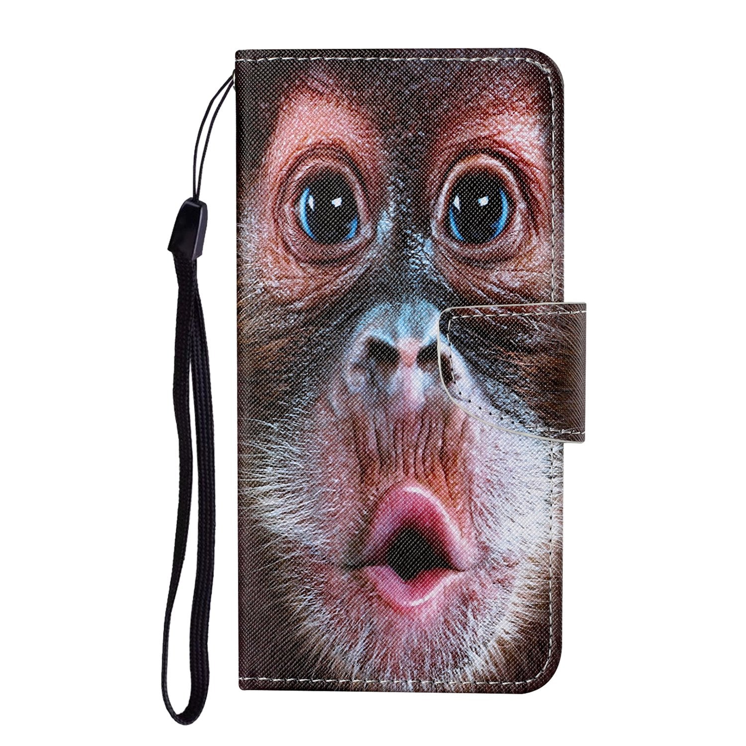 Pattern Printing Wallet Design Phone Cover PU Leather Stand Case with Strap for Samsung Galaxy S20 FE/S20 Fan Edition/S20 FE 5G/S20 Fan Edition 5G/S20 Lite/S20 FE 2022 - Monkey