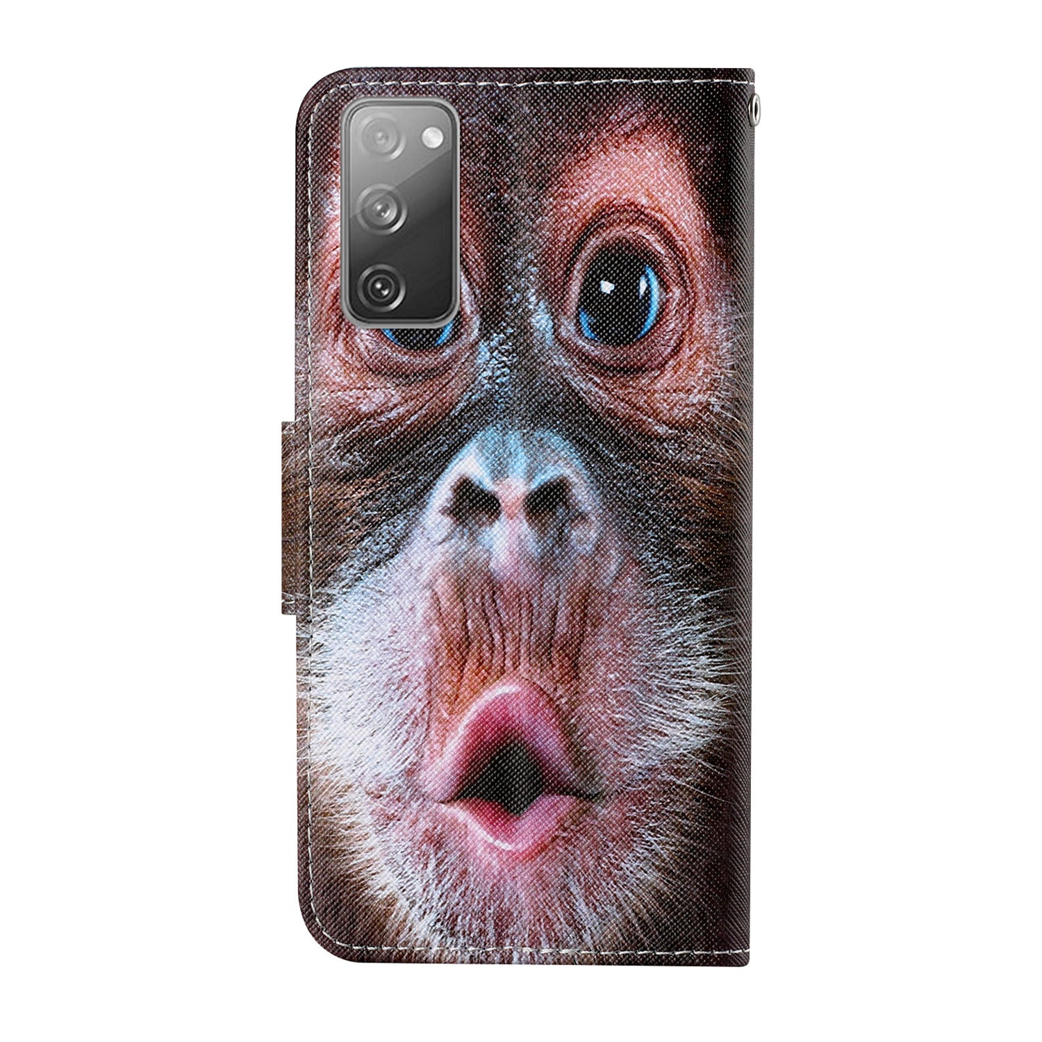 Pattern Printing Wallet Design Phone Cover PU Leather Stand Case with Strap for Samsung Galaxy S20 FE/S20 Fan Edition/S20 FE 5G/S20 Fan Edition 5G/S20 Lite/S20 FE 2022 - Monkey