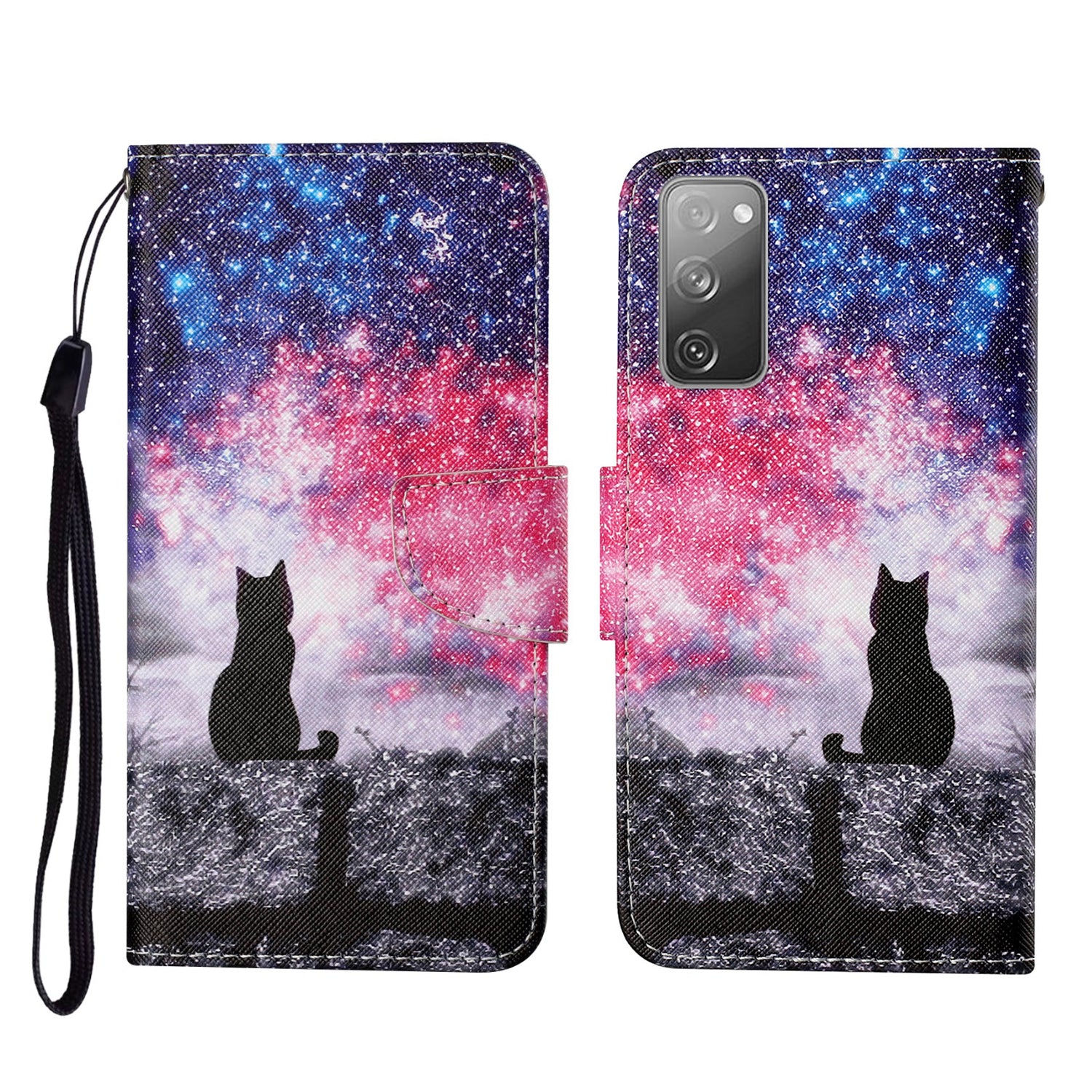 Pattern Printing Wallet Design Phone Cover PU Leather Stand Case with Strap for Samsung Galaxy S20 FE/S20 Fan Edition/S20 FE 5G/S20 Fan Edition 5G/S20 Lite/S20 FE 2022 - Cat