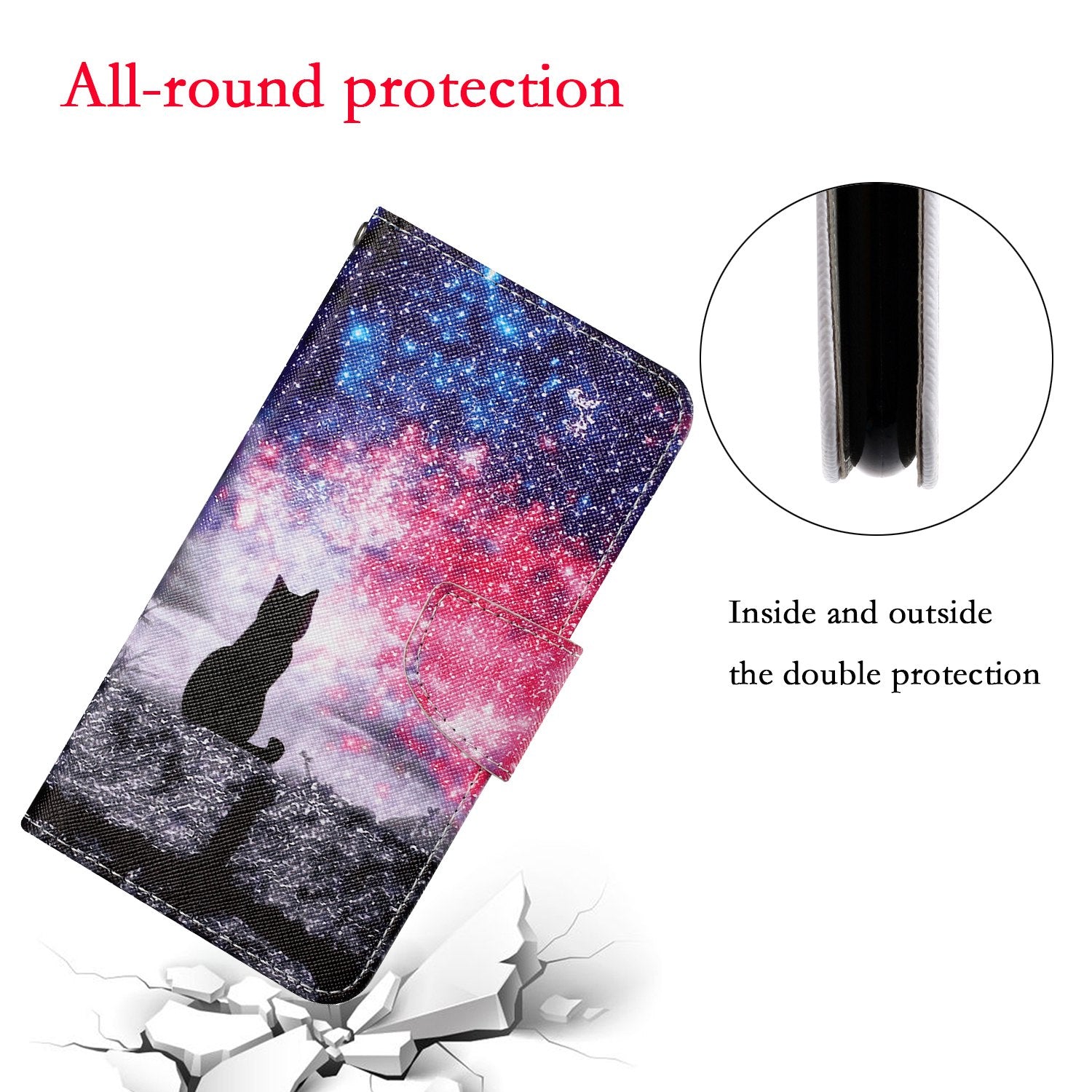 Pattern Printing Wallet Design Phone Cover PU Leather Stand Case with Strap for Samsung Galaxy S20 FE/S20 Fan Edition/S20 FE 5G/S20 Fan Edition 5G/S20 Lite/S20 FE 2022 - Cat