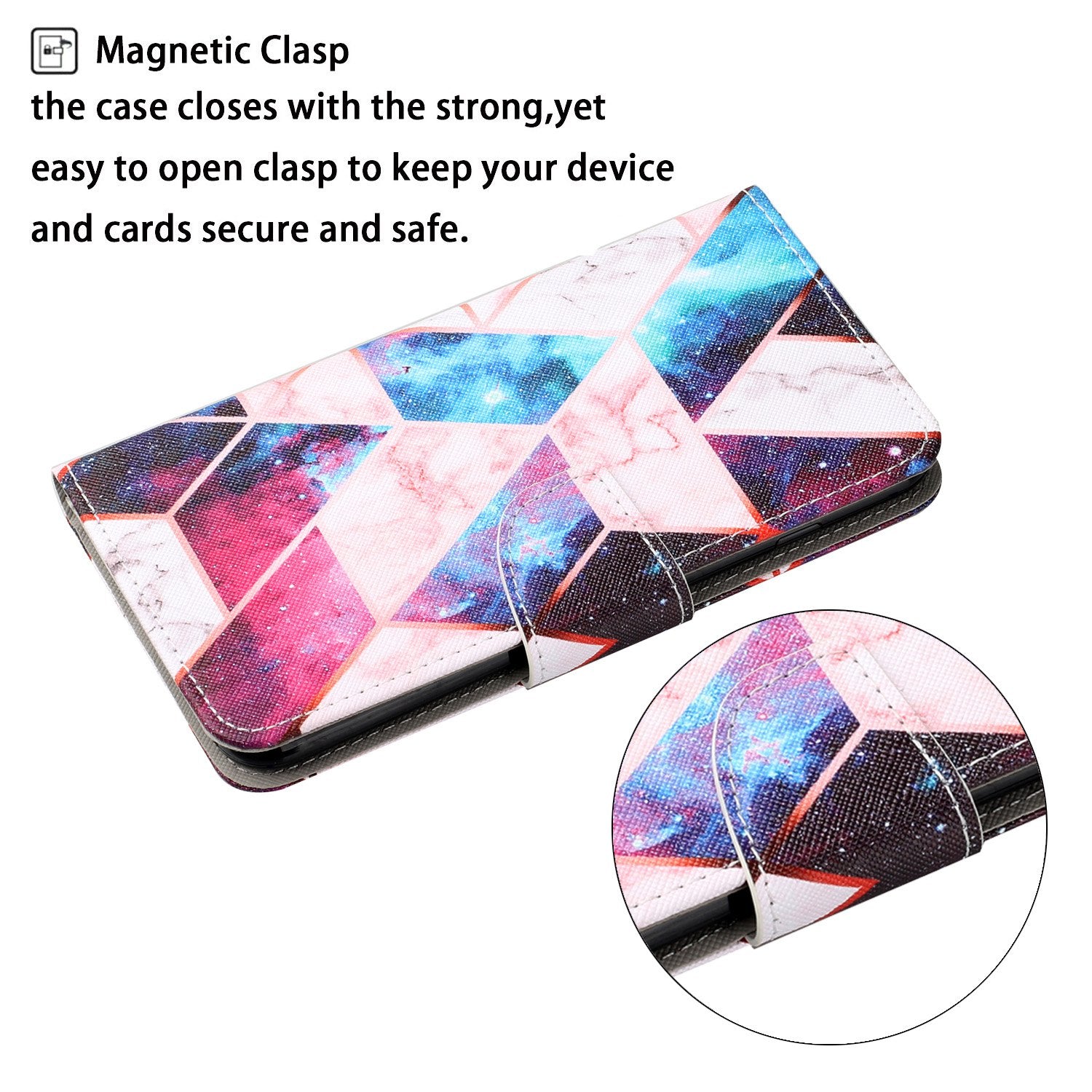 Pattern Printing Wallet Design Phone Cover PU Leather Stand Case with Strap for Samsung Galaxy S20 FE/S20 Fan Edition/S20 FE 5G/S20 Fan Edition 5G/S20 Lite/S20 FE 2022 - Nebula