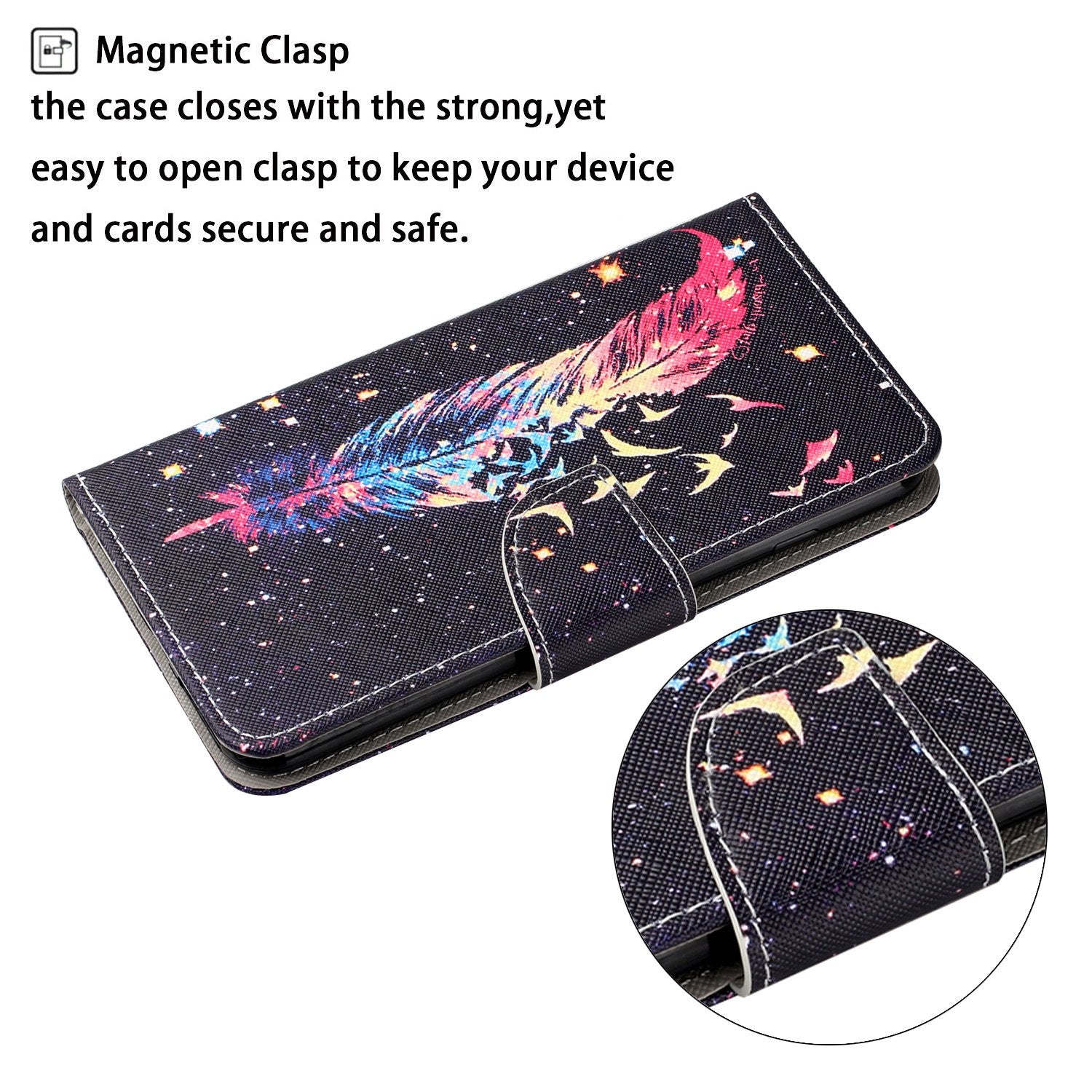 Pattern Printing Wallet Design Phone Cover PU Leather Stand Case with Strap for Samsung Galaxy S20 FE/S20 Fan Edition/S20 FE 5G/S20 Fan Edition 5G/S20 Lite/S20 FE 2022 - Feather