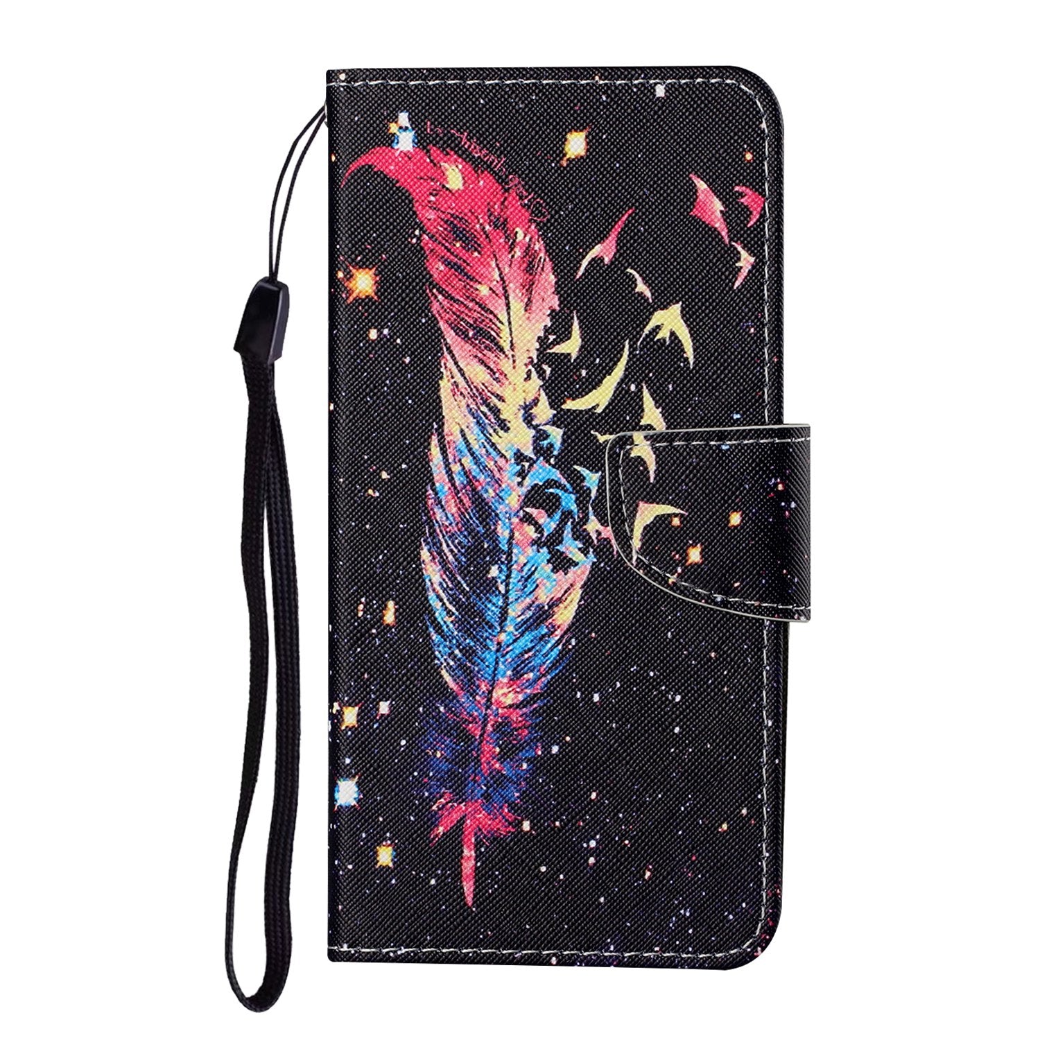 Pattern Printing Wallet Design Phone Cover PU Leather Stand Case with Strap for Samsung Galaxy S20 FE/S20 Fan Edition/S20 FE 5G/S20 Fan Edition 5G/S20 Lite/S20 FE 2022 - Feather