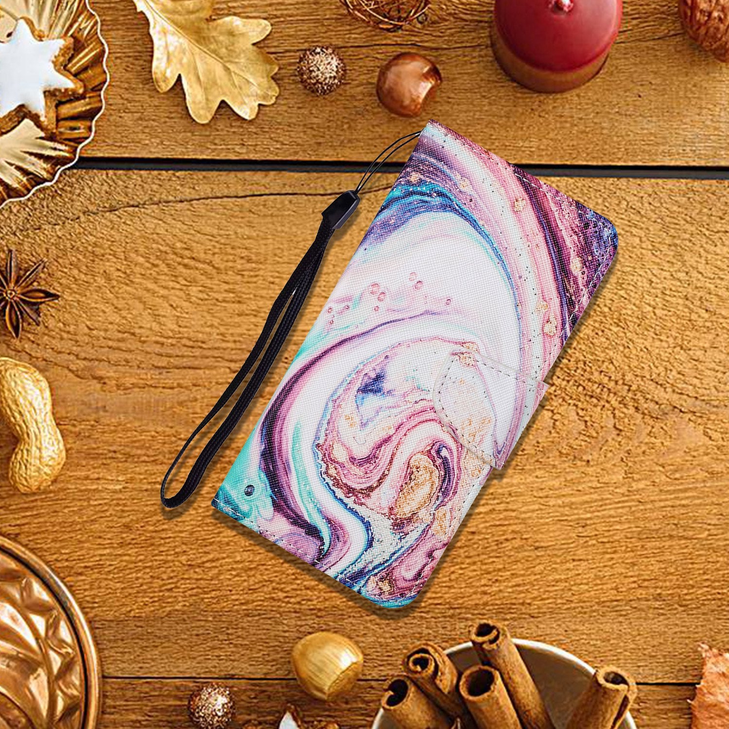 Pattern Printing Wallet Design Phone Cover PU Leather Stand Case with Strap for Samsung Galaxy S20 FE/S20 Fan Edition/S20 FE 5G/S20 Fan Edition 5G/S20 Lite/S20 FE 2022 - Wave