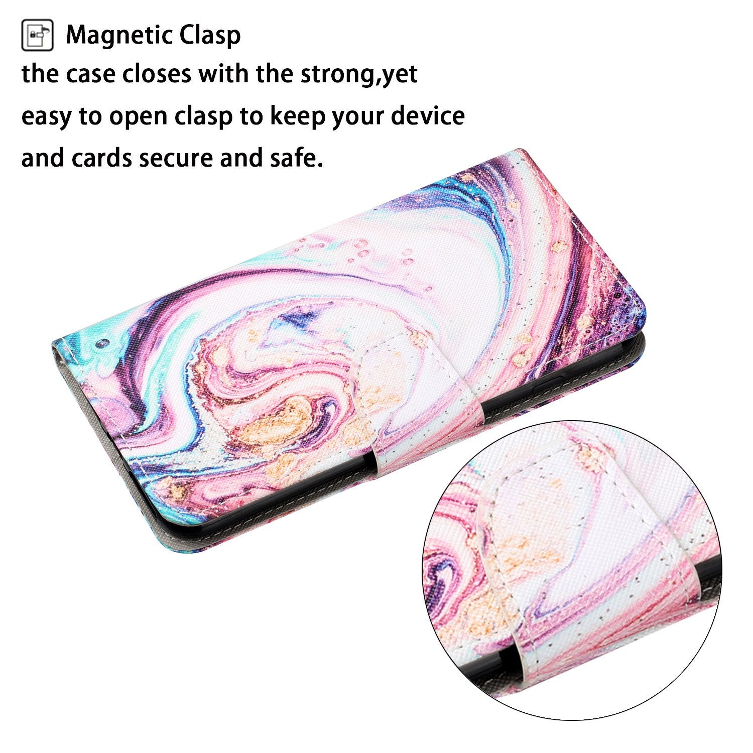 Pattern Printing Wallet Design Phone Cover PU Leather Stand Case with Strap for Samsung Galaxy S20 FE/S20 Fan Edition/S20 FE 5G/S20 Fan Edition 5G/S20 Lite/S20 FE 2022 - Wave