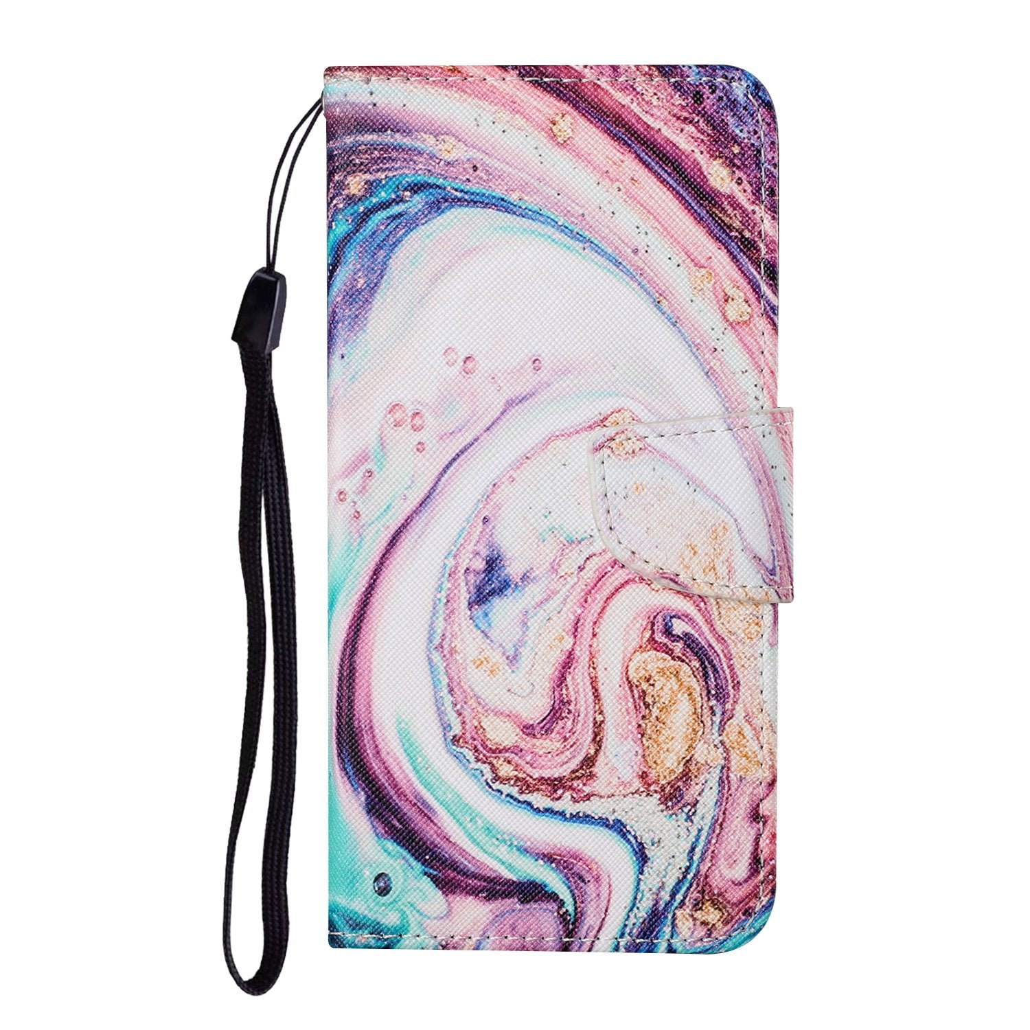 Pattern Printing Wallet Design Phone Cover PU Leather Stand Case with Strap for Samsung Galaxy S20 FE/S20 Fan Edition/S20 FE 5G/S20 Fan Edition 5G/S20 Lite/S20 FE 2022 - Wave