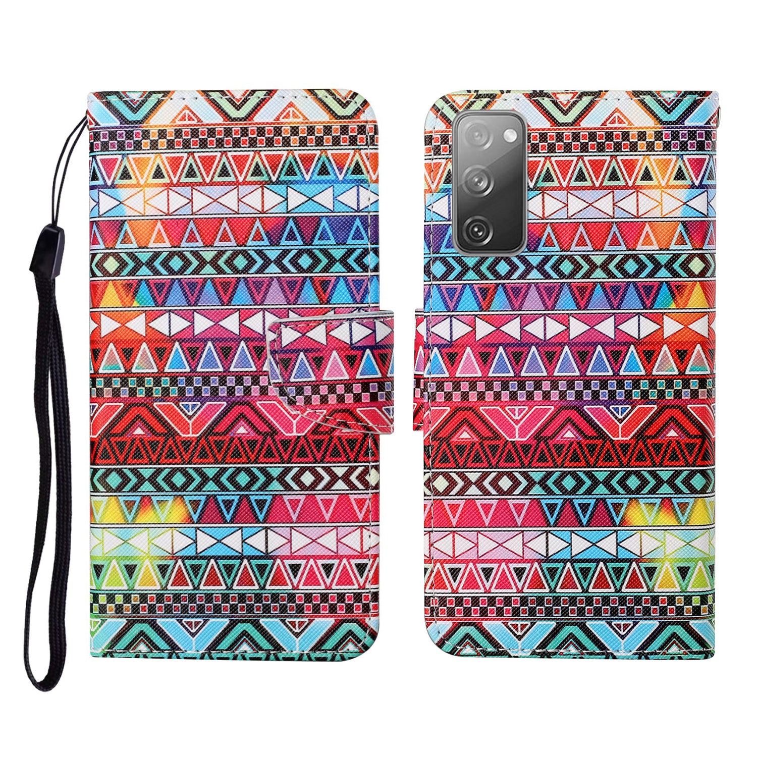 Pattern Printing Wallet Design Phone Cover PU Leather Stand Case with Strap for Samsung Galaxy S20 FE/S20 Fan Edition/S20 FE 5G/S20 Fan Edition 5G/S20 Lite/S20 FE 2022 - Geometry Gathering