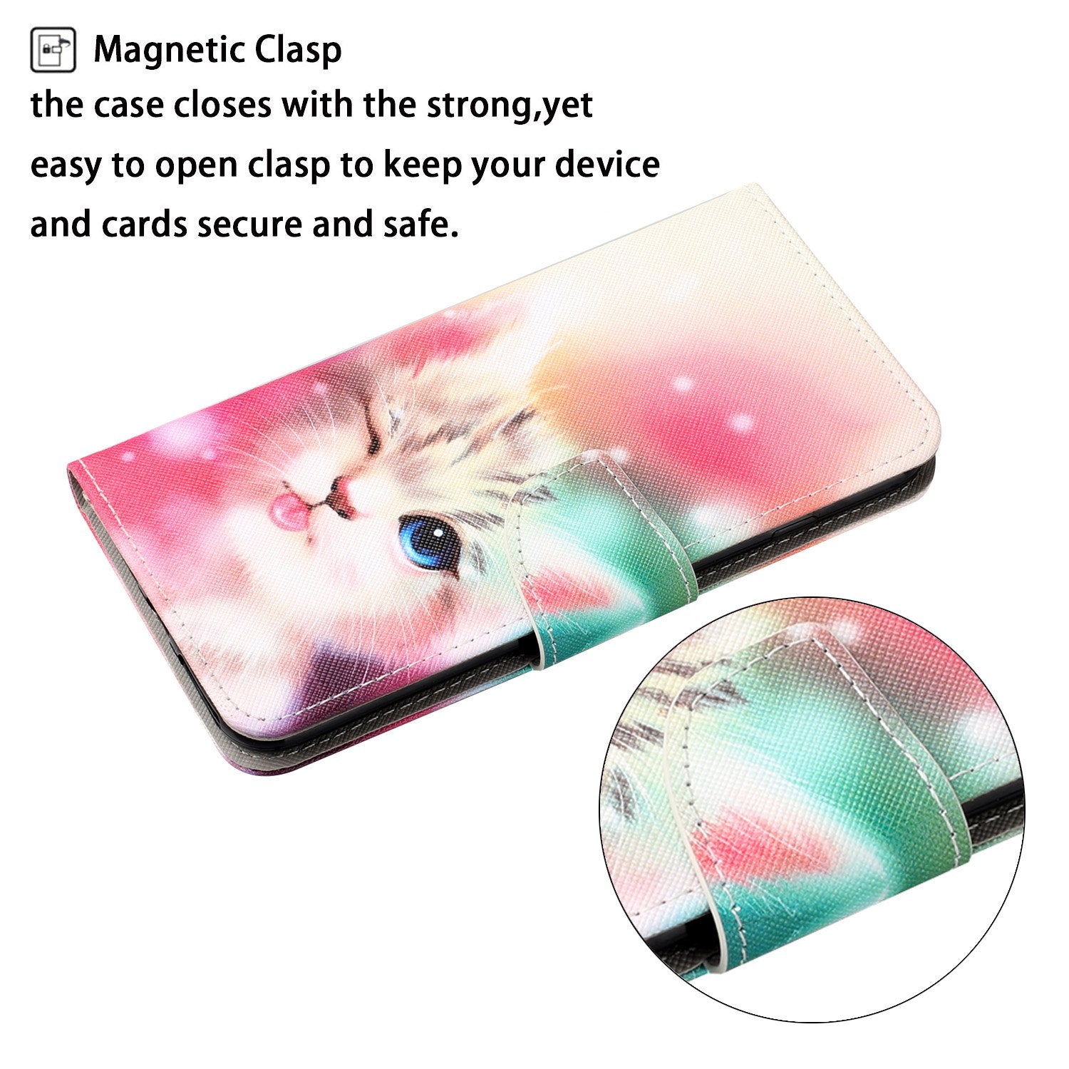 Pattern Printing Wallet Design Phone Cover PU Leather Stand Case with Strap for Samsung Galaxy S20 FE/S20 Fan Edition/S20 FE 5G/S20 Fan Edition 5G/S20 Lite/S20 FE 2022 - Cute Cat