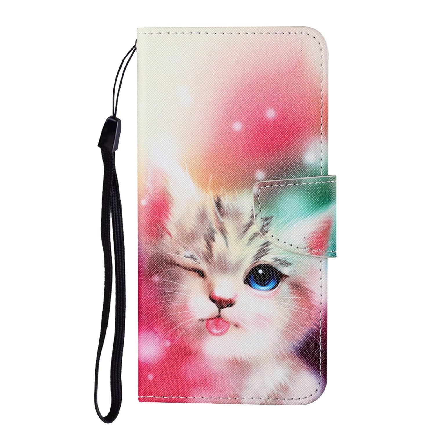 Pattern Printing Wallet Design Phone Cover PU Leather Stand Case with Strap for Samsung Galaxy S20 FE/S20 Fan Edition/S20 FE 5G/S20 Fan Edition 5G/S20 Lite/S20 FE 2022 - Cute Cat