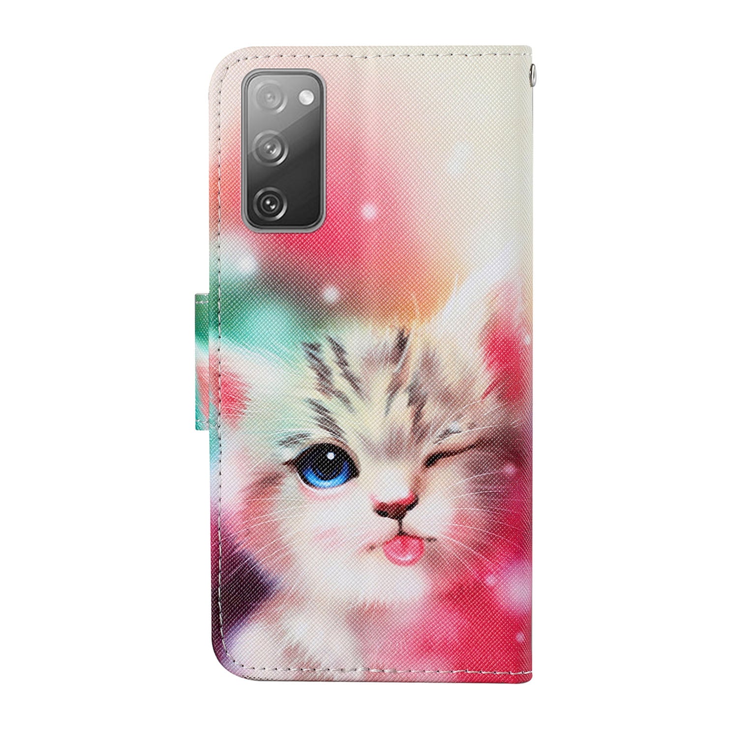 Pattern Printing Wallet Design Phone Cover PU Leather Stand Case with Strap for Samsung Galaxy S20 FE/S20 Fan Edition/S20 FE 5G/S20 Fan Edition 5G/S20 Lite/S20 FE 2022 - Cute Cat