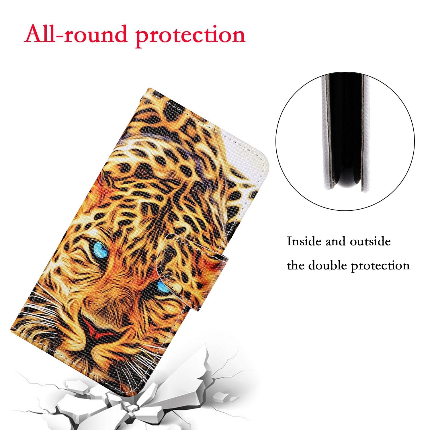 Pattern Printing Wallet Design Phone Cover PU Leather Stand Case with Strap for Samsung Galaxy S20 FE/S20 Fan Edition/S20 FE 5G/S20 Fan Edition 5G/S20 Lite/S20 FE 2022 - Leopard