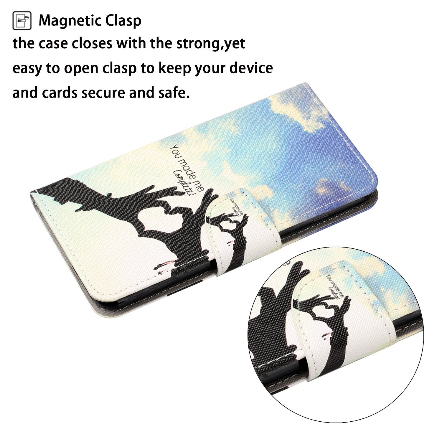 Pattern Printing Wallet Design Phone Cover PU Leather Stand Case with Strap for Samsung Galaxy S20 FE/S20 Fan Edition/S20 FE 5G/S20 Fan Edition 5G/S20 Lite/S20 FE 2022 - Heart Shape