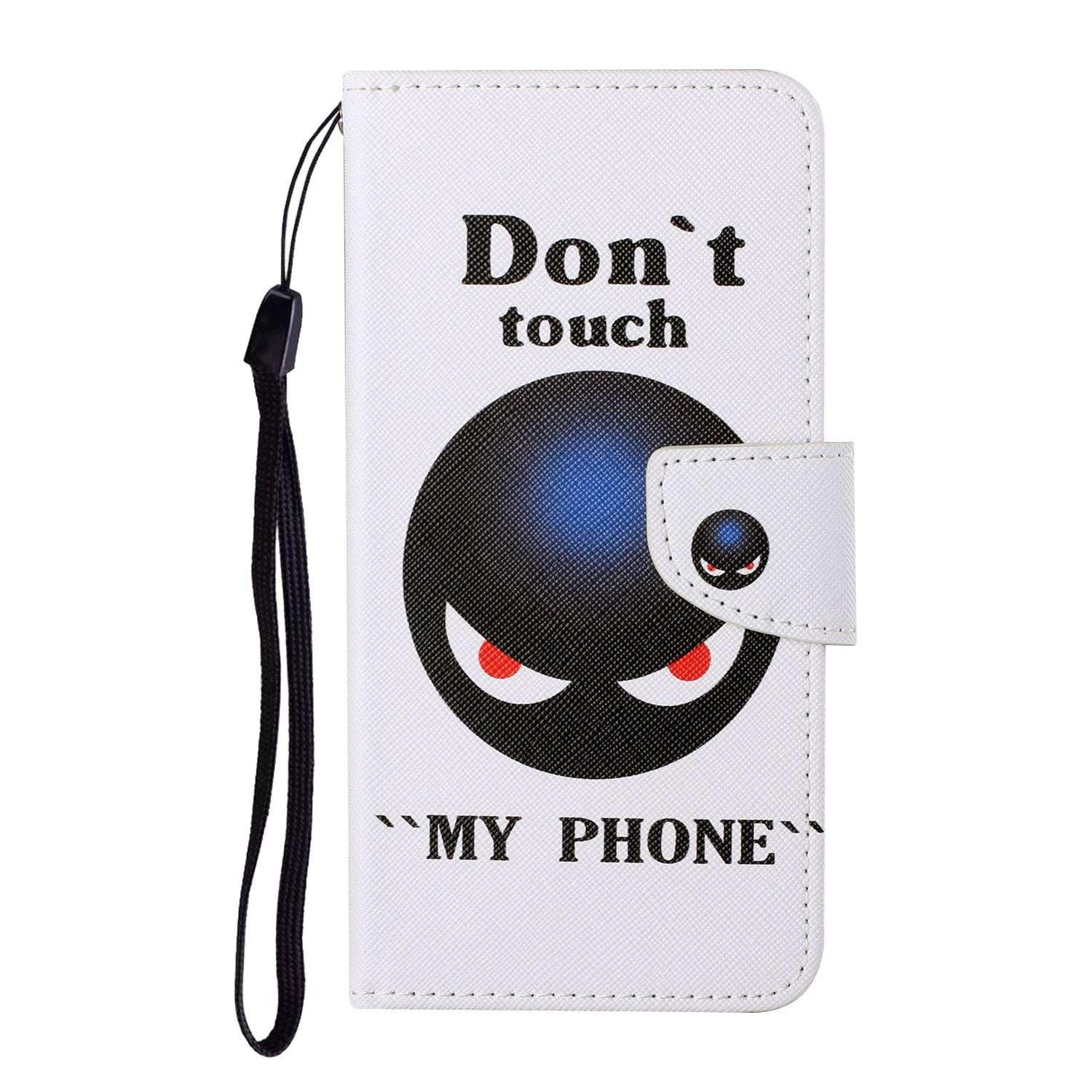 Pattern Printing Wallet Design Phone Cover PU Leather Stand Case with Strap for Samsung Galaxy S20 FE/S20 Fan Edition/S20 FE 5G/S20 Fan Edition 5G/S20 Lite/S20 FE 2022 - Don't Touch My Phone