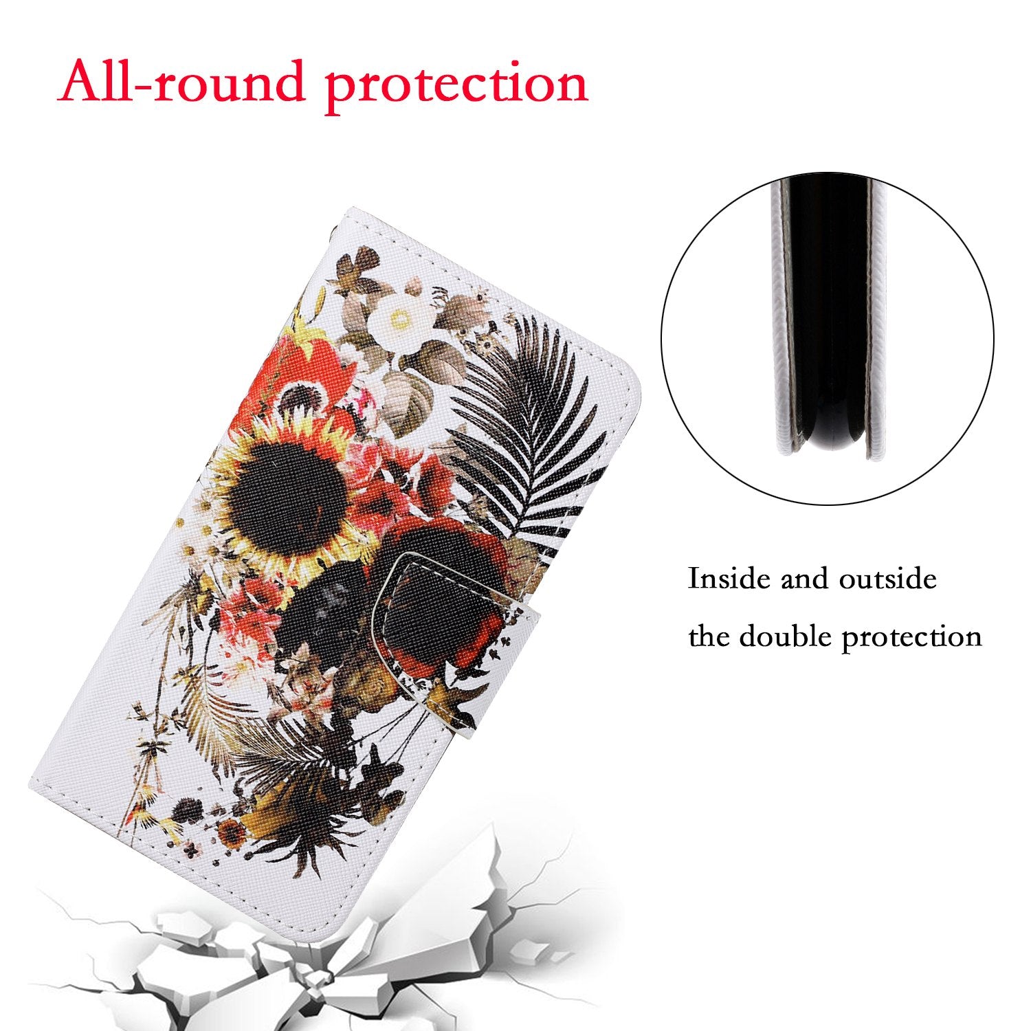 Pattern Printing Wallet Design Phone Cover PU Leather Stand Case with Strap for Samsung Galaxy S20 FE/S20 Fan Edition/S20 FE 5G/S20 Fan Edition 5G/S20 Lite/S20 FE 2022 - Skull