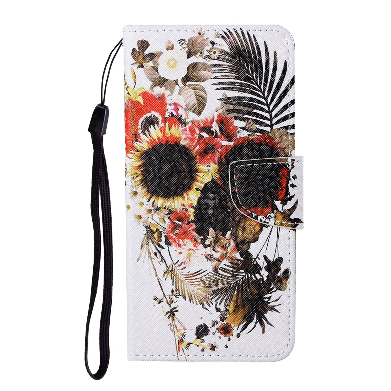 Pattern Printing Wallet Design Phone Cover PU Leather Stand Case with Strap for Samsung Galaxy S20 FE/S20 Fan Edition/S20 FE 5G/S20 Fan Edition 5G/S20 Lite/S20 FE 2022 - Skull