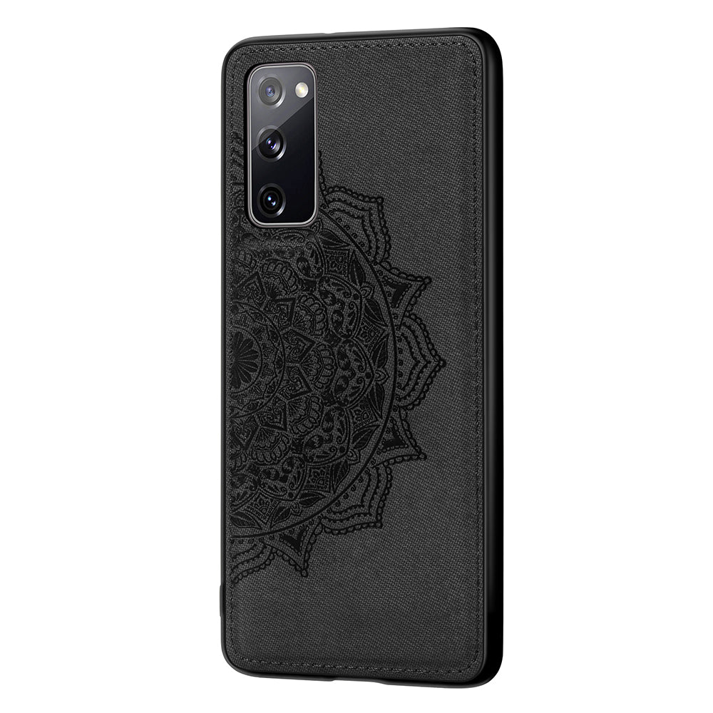 Imprint Mandala Flower Leather Coated PC + TPU Phone Case for Samsung Galaxy S20 FE/S20 Fan Edition/S20 FE 5G/S20 Fan Edition 5G/S20 Lite/S20 FE 2022 - Black