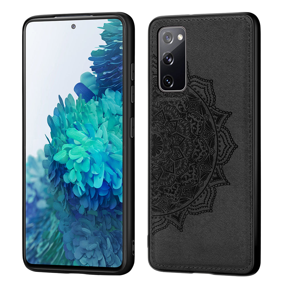 Imprint Mandala Flower Leather Coated PC + TPU Phone Case for Samsung Galaxy S20 FE/S20 Fan Edition/S20 FE 5G/S20 Fan Edition 5G/S20 Lite/S20 FE 2022 - Black