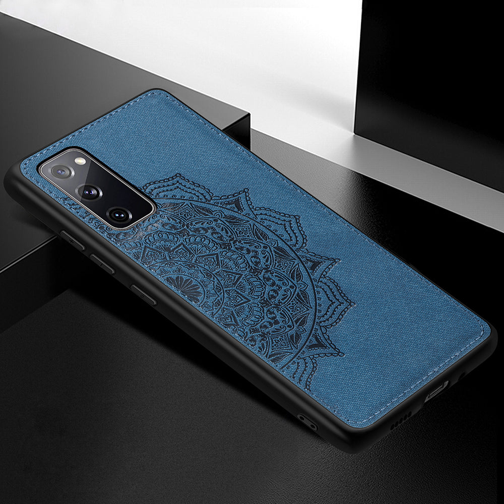 Imprint Mandala Flower Leather Coated PC + TPU Phone Case for Samsung Galaxy S20 FE/S20 Fan Edition/S20 FE 5G/S20 Fan Edition 5G/S20 Lite/S20 FE 2022 - Blue