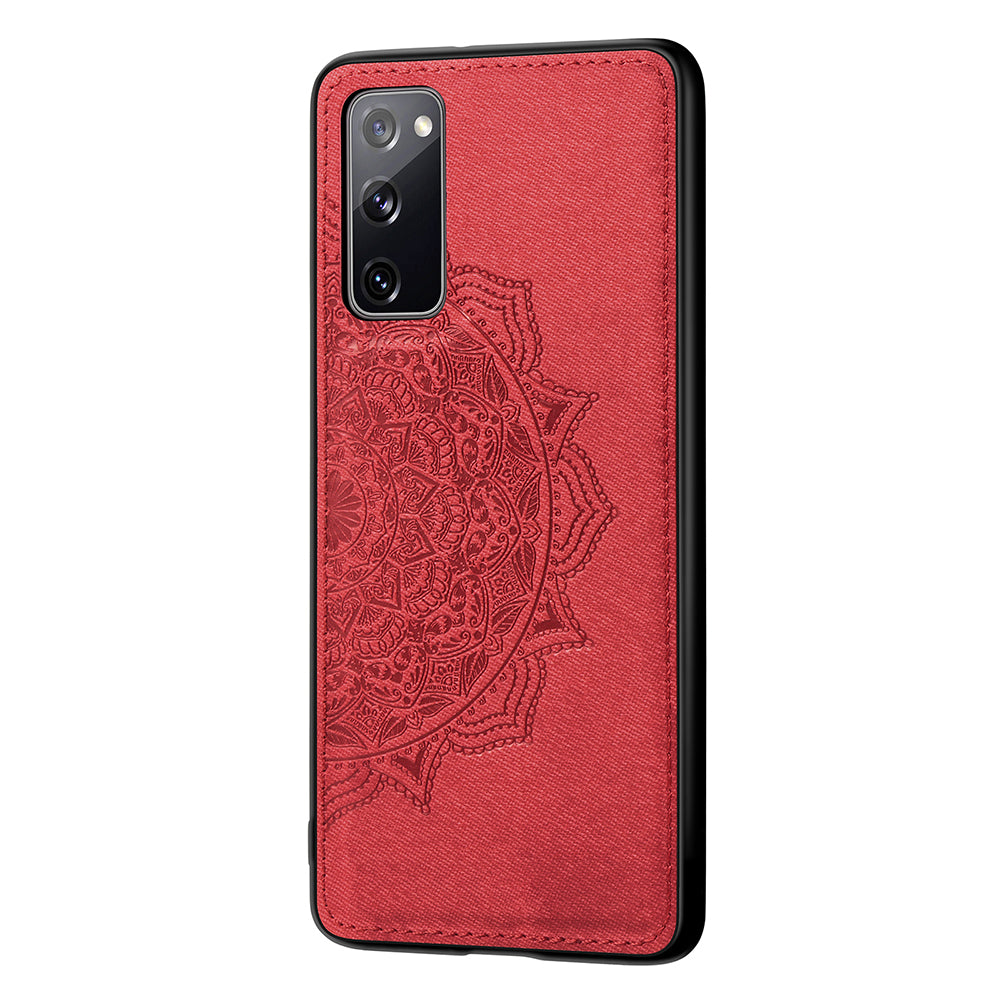 Imprint Mandala Flower Leather Coated PC + TPU Phone Case for Samsung Galaxy S20 FE/S20 Fan Edition/S20 FE 5G/S20 Fan Edition 5G/S20 Lite/S20 FE 2022 - Red