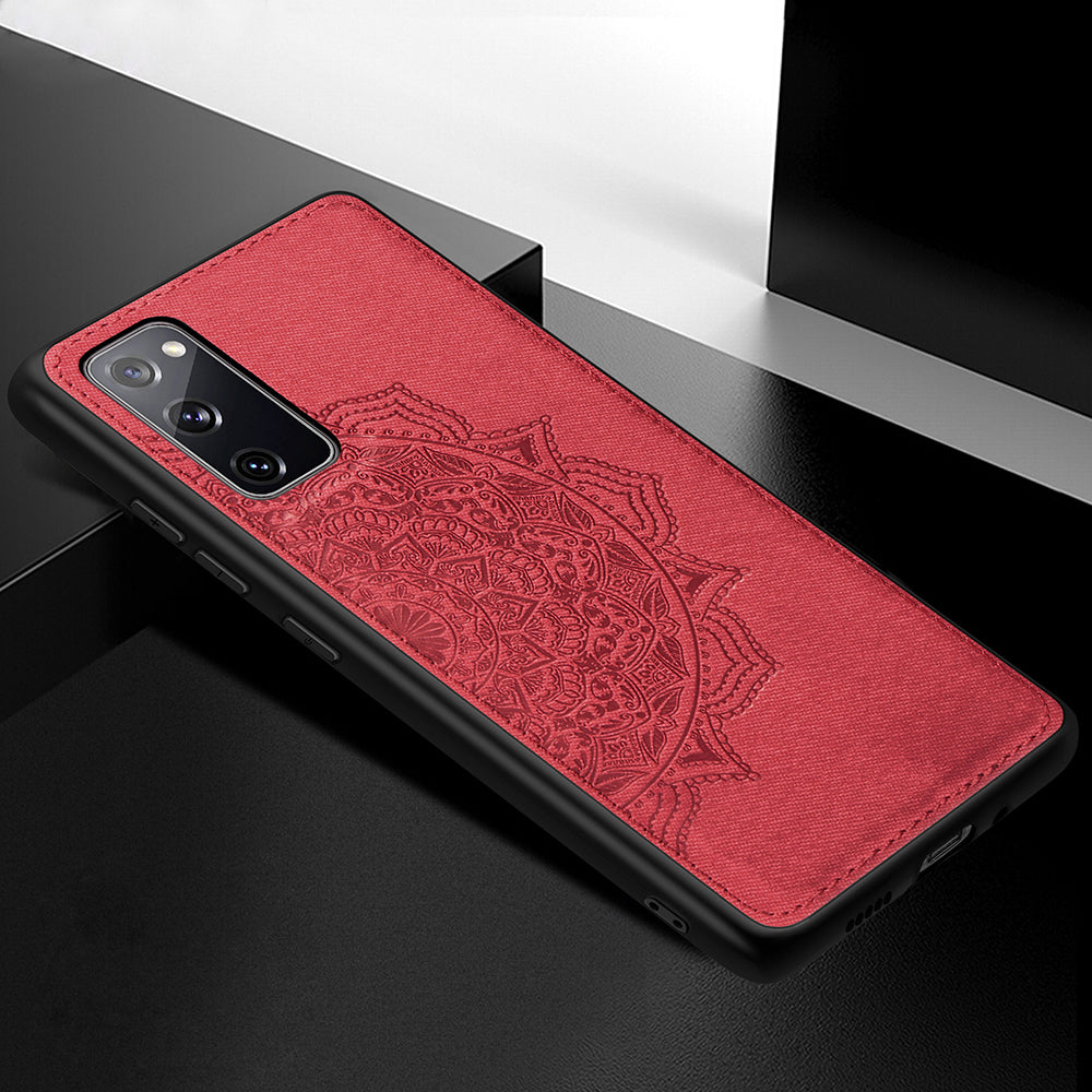 Imprint Mandala Flower Leather Coated PC + TPU Phone Case for Samsung Galaxy S20 FE/S20 Fan Edition/S20 FE 5G/S20 Fan Edition 5G/S20 Lite/S20 FE 2022 - Red