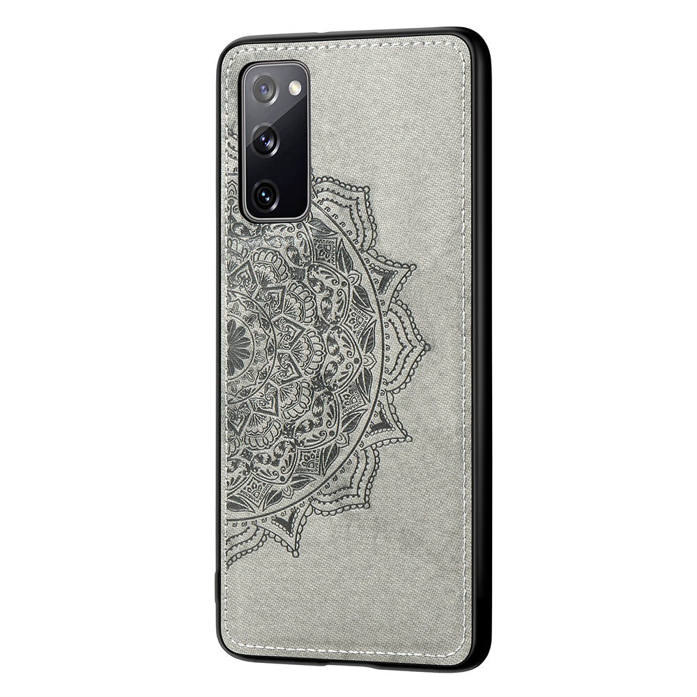 Imprint Mandala Flower Leather Coated PC + TPU Phone Case for Samsung Galaxy S20 FE/S20 Fan Edition/S20 FE 5G/S20 Fan Edition 5G/S20 Lite/S20 FE 2022 - Grey