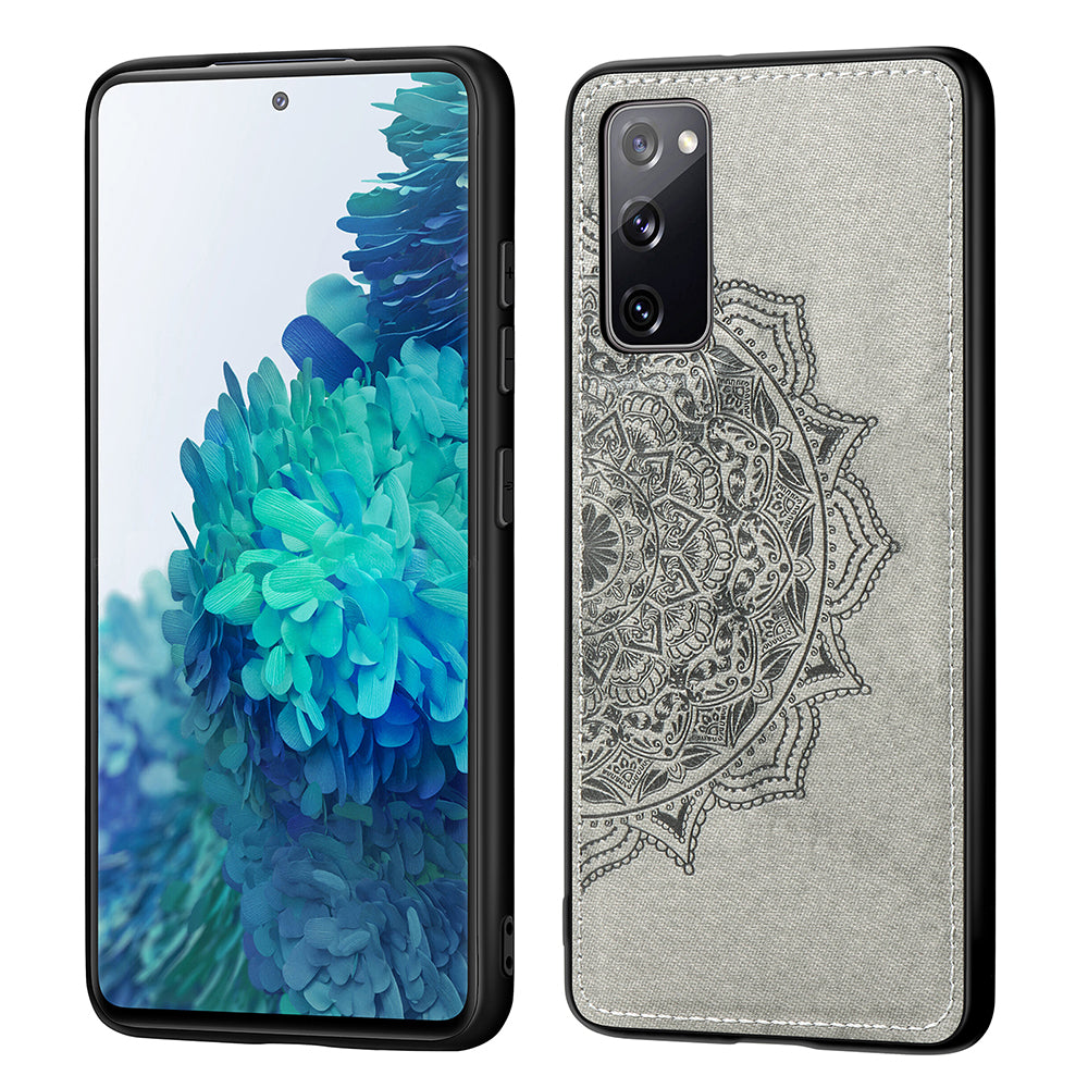 Imprint Mandala Flower Leather Coated PC + TPU Phone Case for Samsung Galaxy S20 FE/S20 Fan Edition/S20 FE 5G/S20 Fan Edition 5G/S20 Lite/S20 FE 2022 - Grey