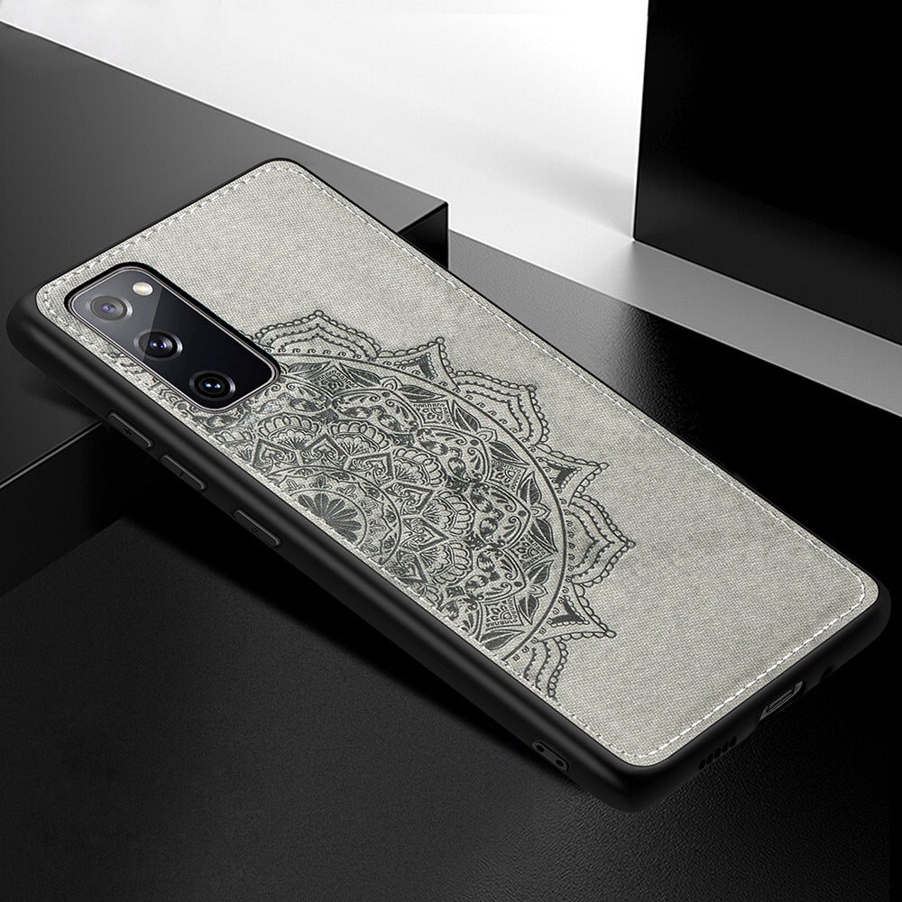 Imprint Mandala Flower Leather Coated PC + TPU Phone Case for Samsung Galaxy S20 FE/S20 Fan Edition/S20 FE 5G/S20 Fan Edition 5G/S20 Lite/S20 FE 2022 - Grey