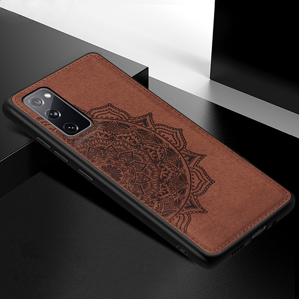 Imprint Mandala Flower Leather Coated PC + TPU Phone Case for Samsung Galaxy S20 FE/S20 Fan Edition/S20 FE 5G/S20 Fan Edition 5G/S20 Lite/S20 FE 2022 - Brown