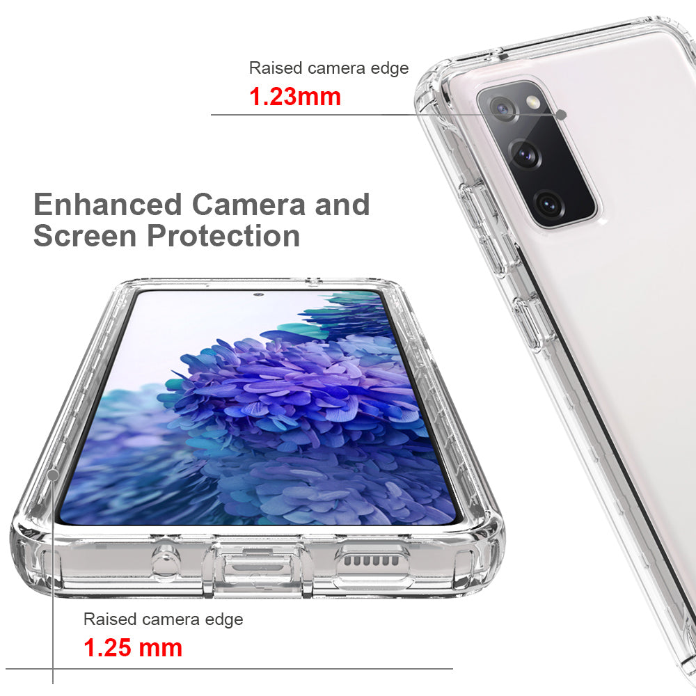 2-in-1 PC+TPU Gradient Color Design Well-Protected Phone Case for Samsung Galaxy S20 FE/S20 Fan Edition/S20 FE 5G/S20 Fan Edition 5G/S20 Lite/S20 FE 2022 - Transparent