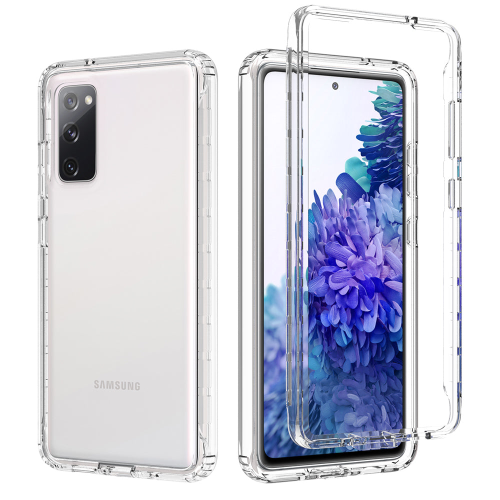 2-in-1 PC+TPU Gradient Color Design Well-Protected Phone Case for Samsung Galaxy S20 FE/S20 Fan Edition/S20 FE 5G/S20 Fan Edition 5G/S20 Lite/S20 FE 2022 - Transparent