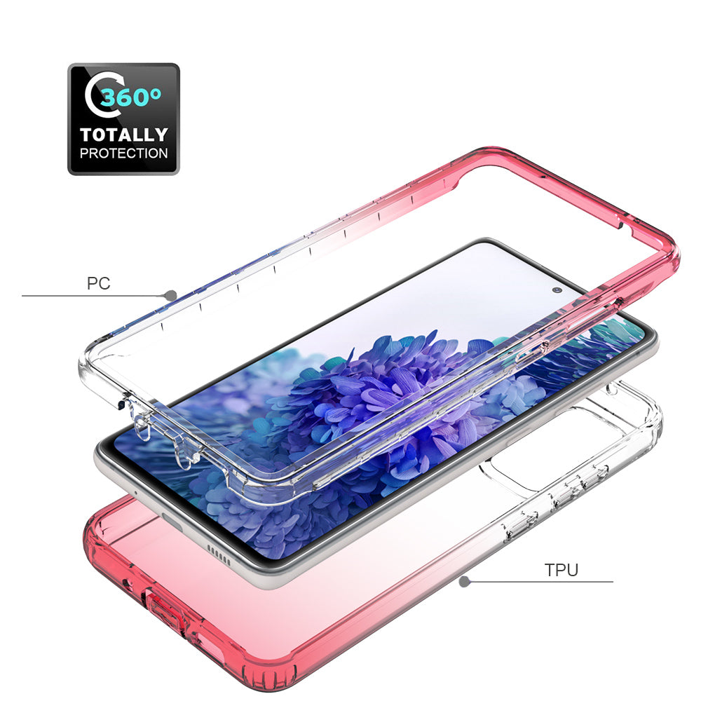 2-in-1 PC+TPU Gradient Color Design Well-Protected Phone Case for Samsung Galaxy S20 FE/S20 Fan Edition/S20 FE 5G/S20 Fan Edition 5G/S20 Lite/S20 FE 2022 - Red