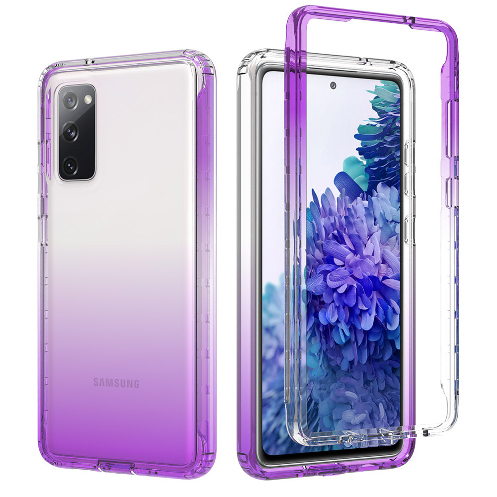 2-in-1 PC+TPU Gradient Color Design Well-Protected Phone Case for Samsung Galaxy S20 FE/S20 Fan Edition/S20 FE 5G/S20 Fan Edition 5G/S20 Lite/S20 FE 2022 - Purple