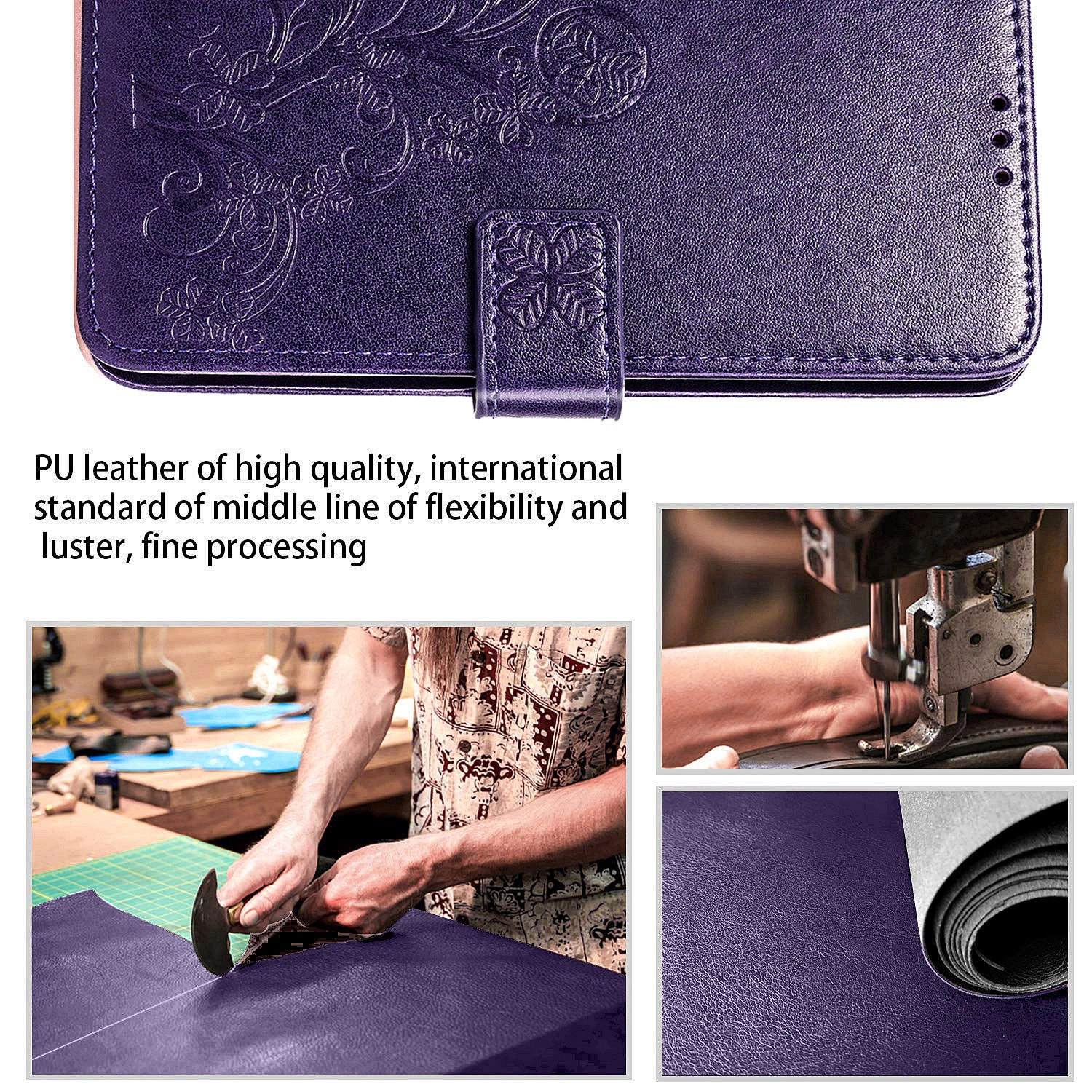 Clover Pattern Imprinting Leather Stand Case with Wallet Design for Samsung Galaxy S20 FE/S20 Fan Edition/S20 FE 5G/S20 Fan Edition 5G/S20 Lite/S20 FE 2022 - Purple