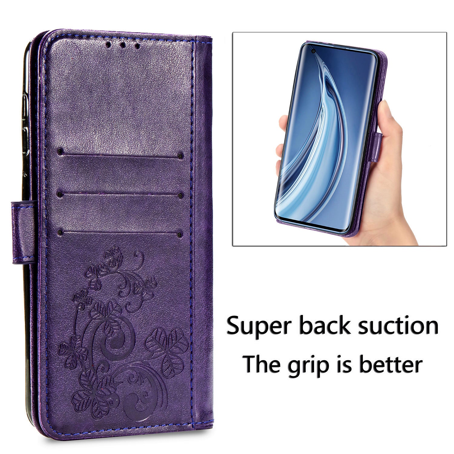 Clover Pattern Imprinting Leather Stand Case with Wallet Design for Samsung Galaxy S20 FE/S20 Fan Edition/S20 FE 5G/S20 Fan Edition 5G/S20 Lite/S20 FE 2022 - Purple